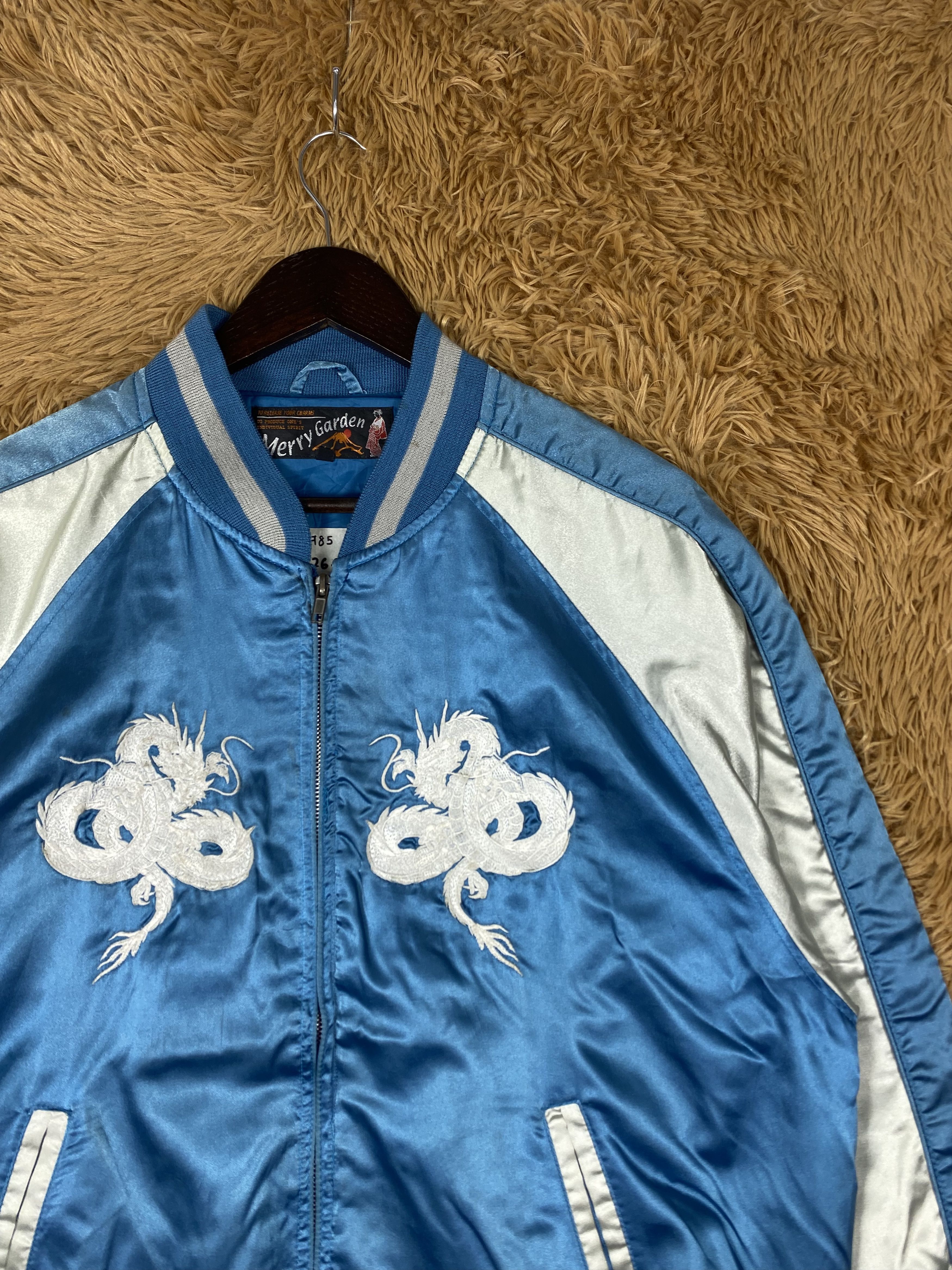 Japanese Brand Vintage Merry Garden Sukajan Dragon Varsity Jacket DJ0785 Size US L / EU 52-54 / 3 - 3 Thumbnail