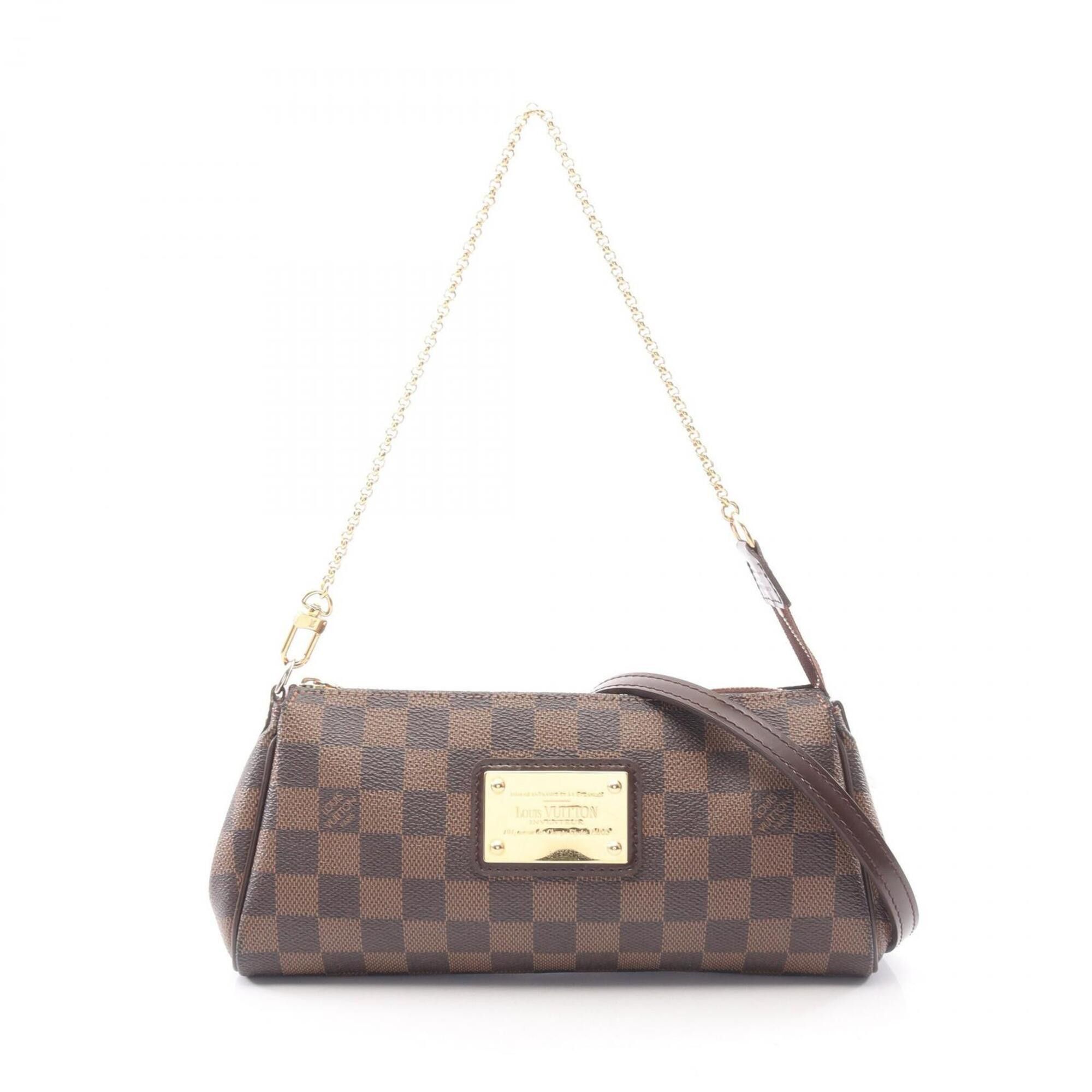 Louis Vuitton Louis Vuitton Eva Damier Ebene 2-Way Handbag, Coated Canvas Leather, Women's, Brown, N55213 Size ONE SIZE - 1 Thumbnail