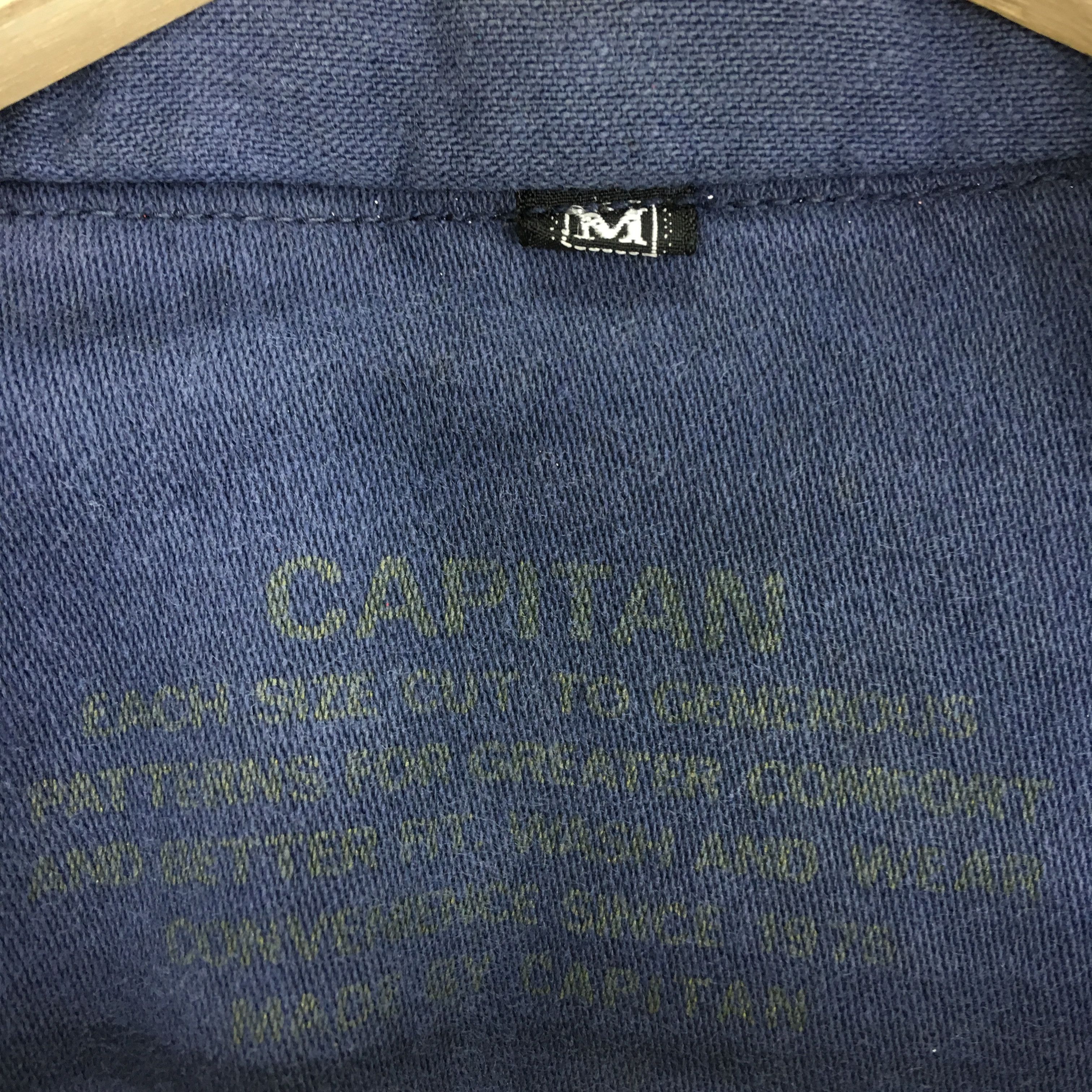 Japanese Brand Vintage Capitan Japan Frenchwork Worker Jacket Faded Blue Size US S / EU 44-46 / 1 - 9 Thumbnail