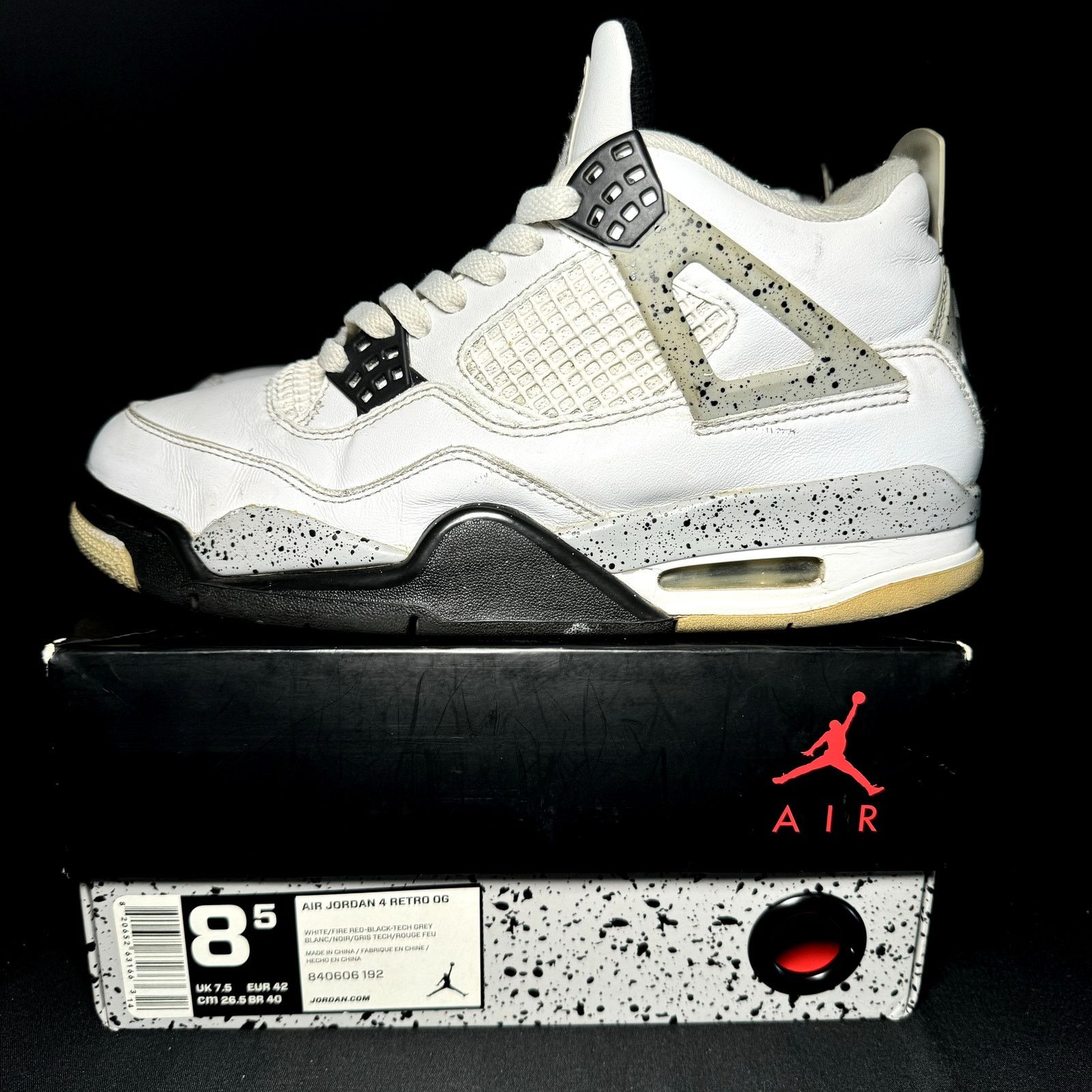 Jordan Brand × Nike Size 8.5 - Nike Air Jordan 4 Retro OG White Cement 2016 Size US 8.5 / EU 41-42 - 8 Thumbnail