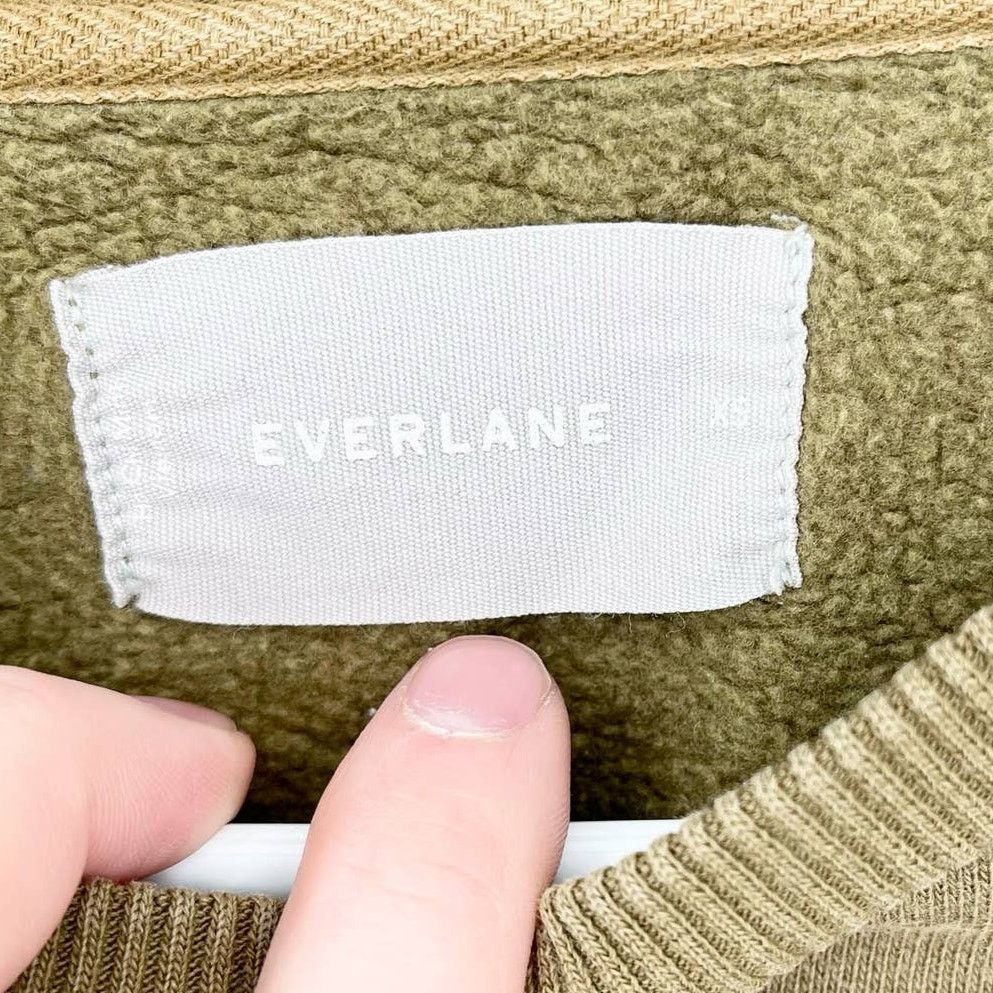 Everlane Everlane Olive Green Sleeve Everyday Crewneck Sweatshirt Size XS / US 0-2 / IT 36-38 - 3 Thumbnail