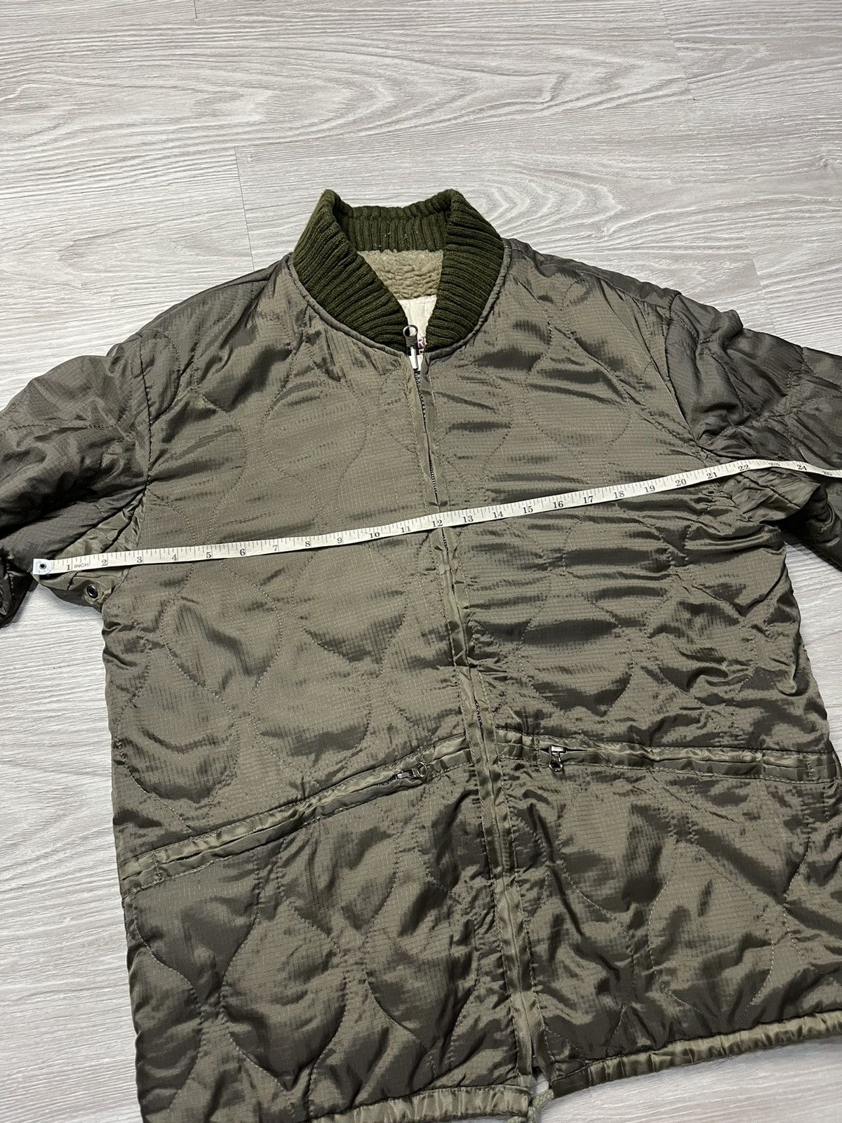Abercrombie & Fitch Abercrombie & Fitch Quilted Green Military Jacket Size US L / EU 52-54 / 3 - 5 Thumbnail