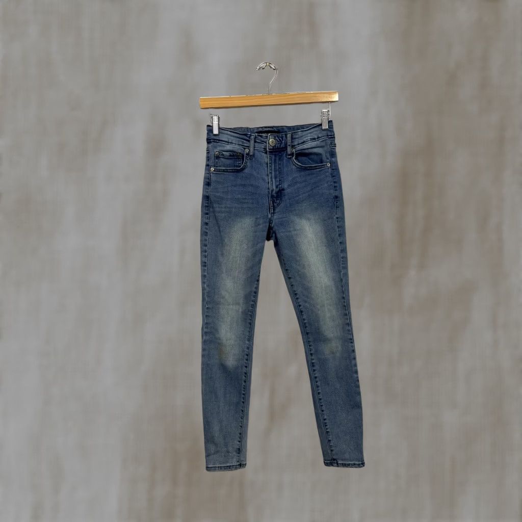 Vintage Aéropostale Women's Skinny Jeans Size 4 Petites Short 23x25 Blue Denim Jeans Mens? Size 40" / US 18 - 1 Thumbnail