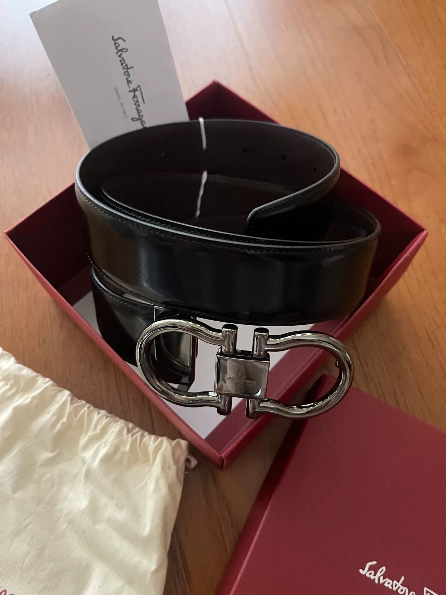 Salvatore Ferragamo Ferragamo Men's Black Belt Size ONE SIZE - 1 Thumbnail