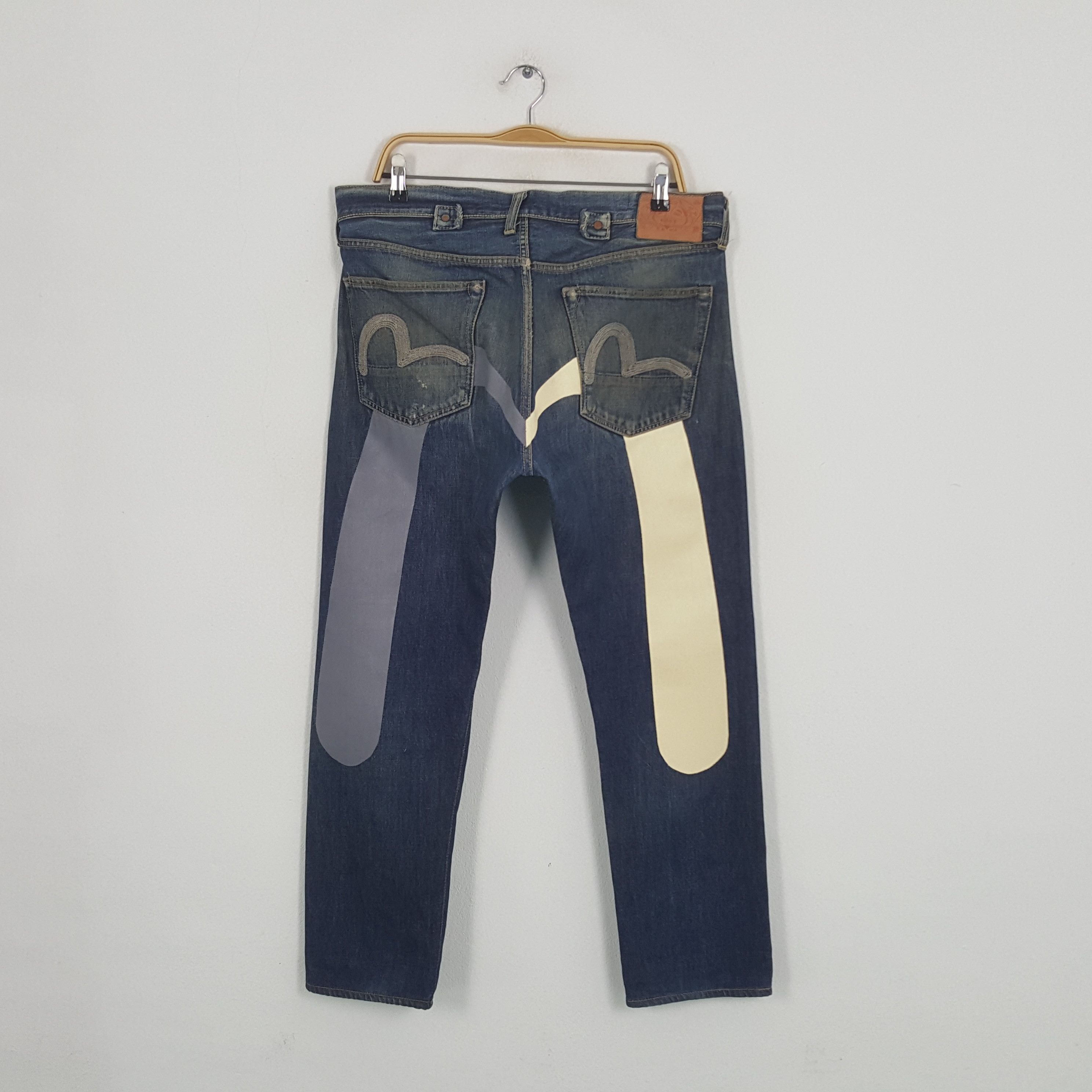 Japanese Brand × Vintage Vintage Evisu Japanese Brand Daicock Custom Art Denim Size US 35 - 1 Thumbnail