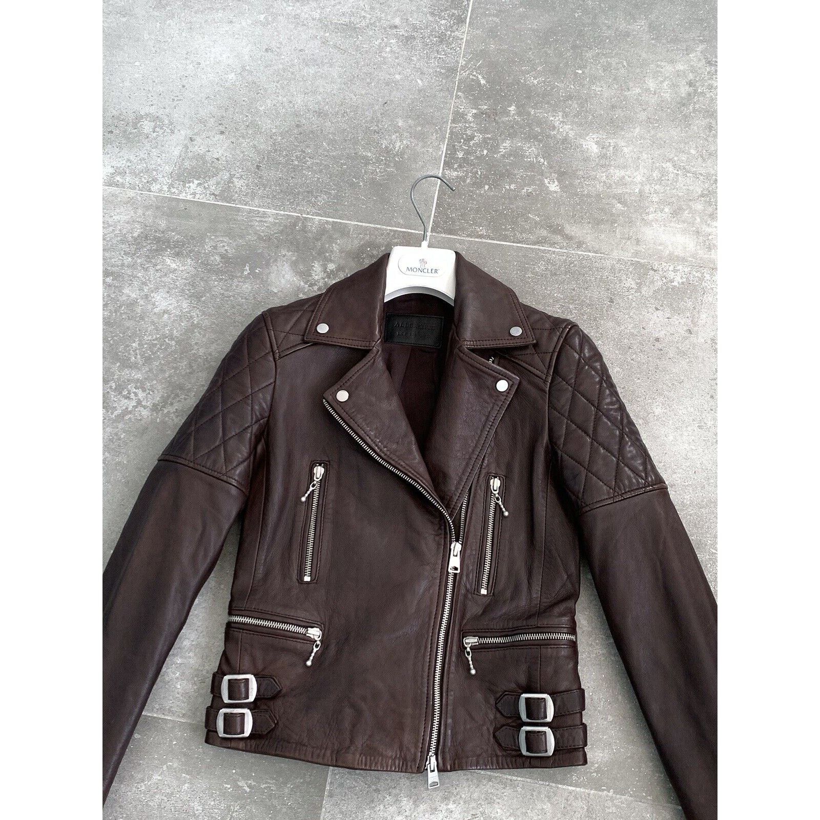 Allsaints Women ALL SAINTS Armstead Leather Biker Jacket XXS UK 4 US 0 Size XXS / US 00 / IT 34 - 4 Thumbnail