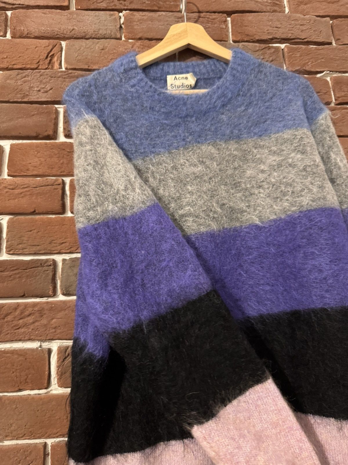 Acne Studios × Designer Acne Studios Designer Fuzzy Wool Knit Sweater Striped Size US M / EU 48-50 / 2 - 6 Thumbnail