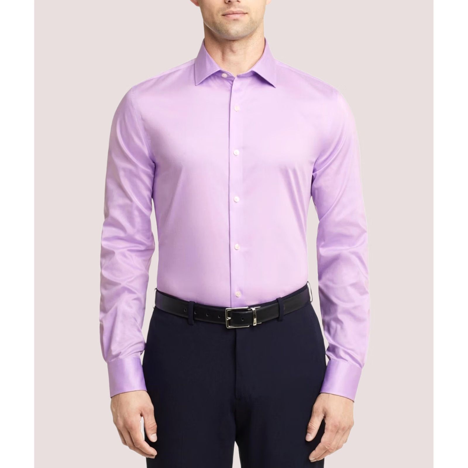 Tommy Hilfiger Tommy Hilfiger Mens Flex Stretch Button Down Dress Shirt purple 17 Neck Size 46R - 1 Thumbnail