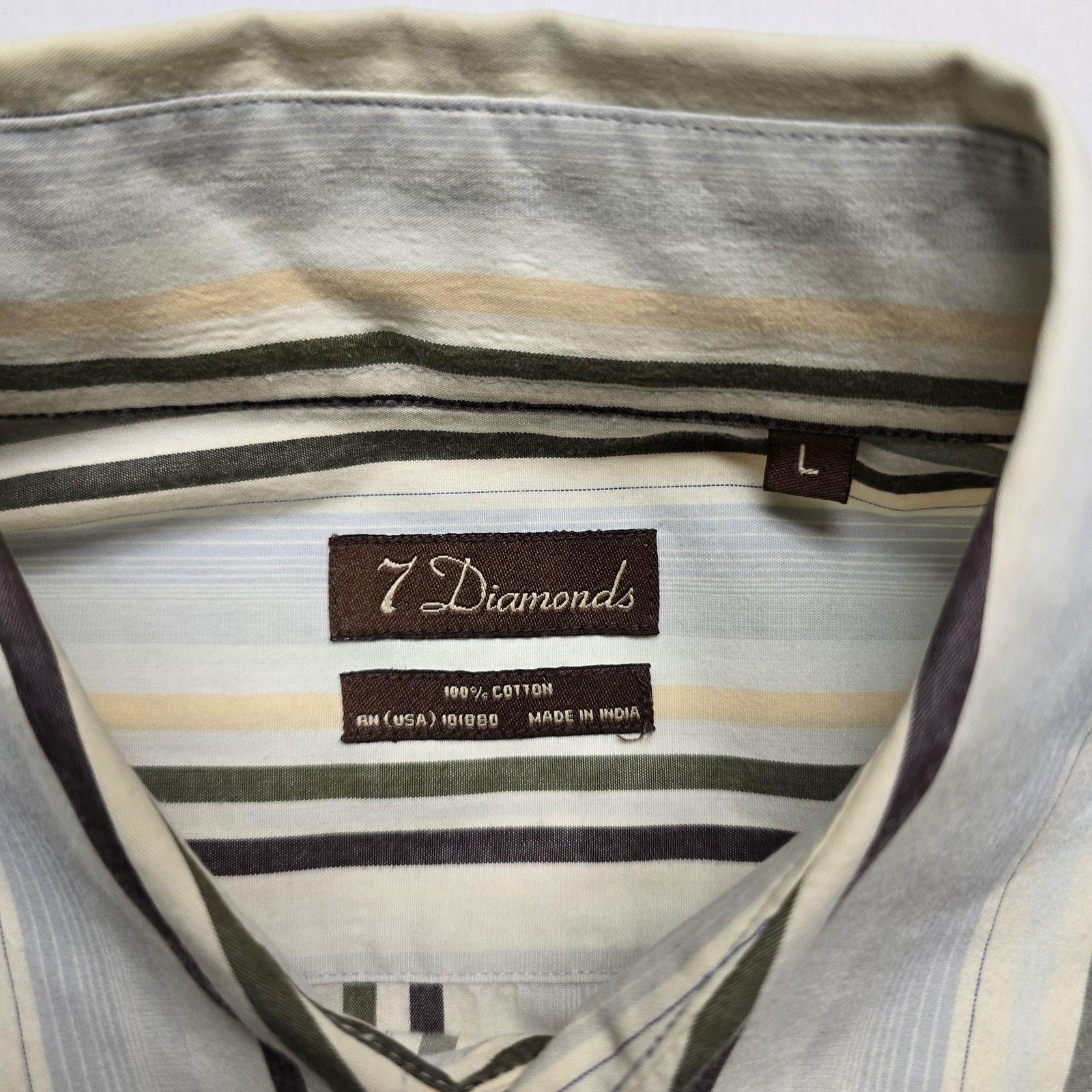 7Diamonds 7 Diamonds Shirt L Striped Embroidered Long Sleeve Button Up Size US L / EU 52-54 / 3 - 6 Thumbnail