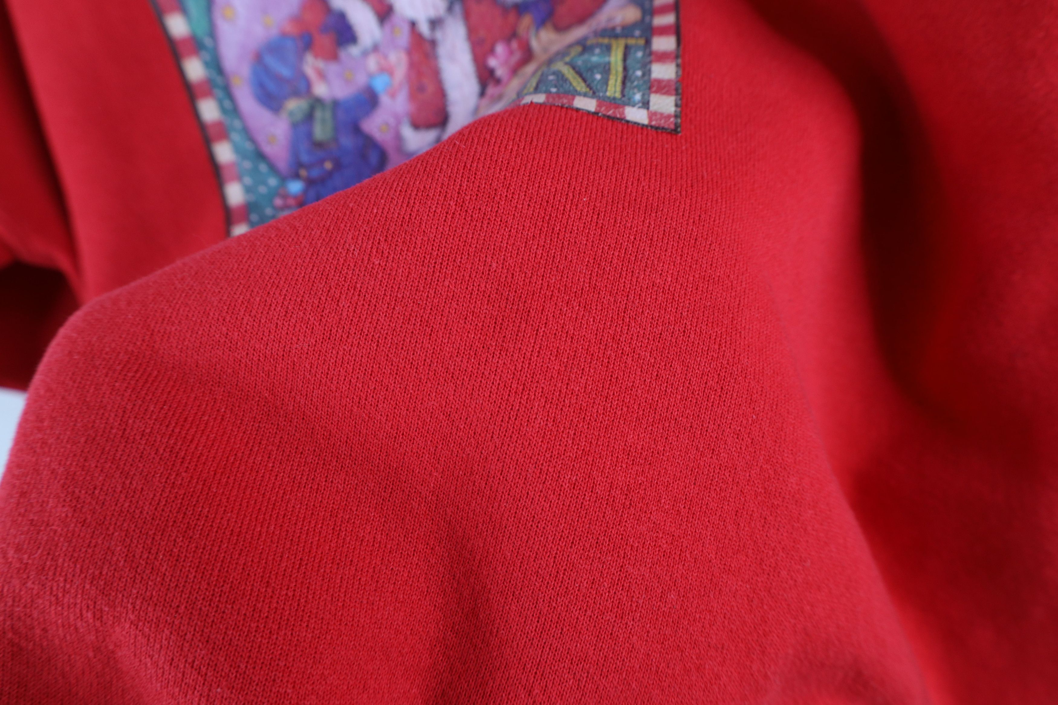 Vintage Vintage 90s Christmas Give Your Heart Santa Sweatshirt Red Size XXL / US 16-18 / IT 52-54 - 9 Thumbnail