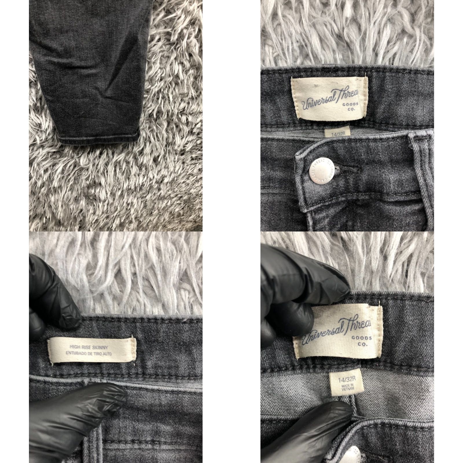 Vintage Universal Thread High Rise Skinny Jeans Womens Size 14 Gray Medium Wash Size 36" / US 14 / IT 50 - 8 Thumbnail