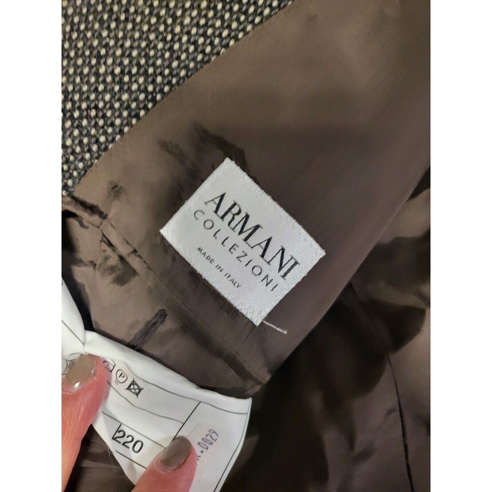 Armani Collezioni Giorgio Armani Collezioni Navy Brown Wool Blazer 54 Size 54R - 5 Thumbnail