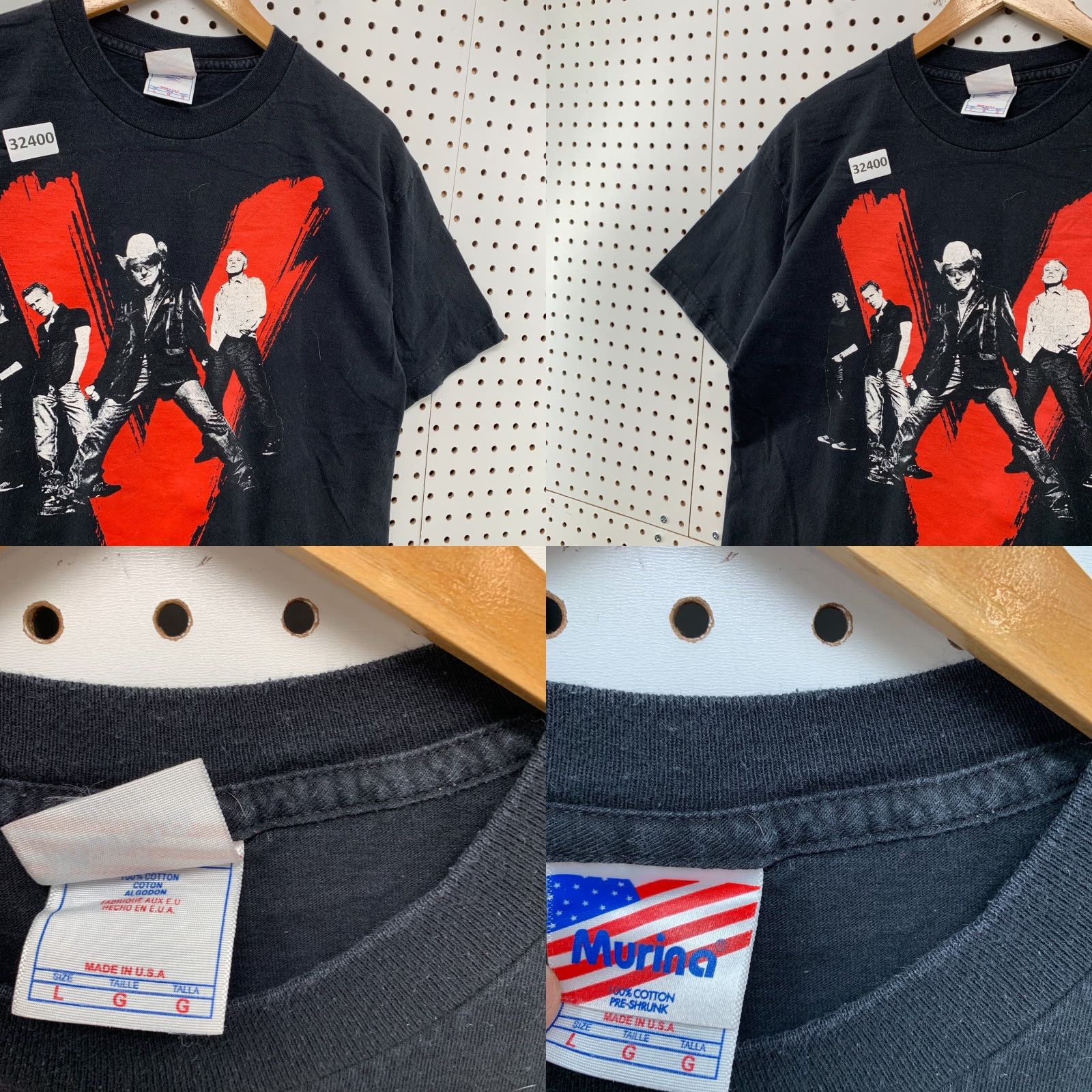 Vintage VINTAGE Murina U2 Vertigo Band Tour T-Shirt Black Mens Large Music Rock 21x28.5 USA Size US L / EU 52-54 / 3 - 8 Thumbnail
