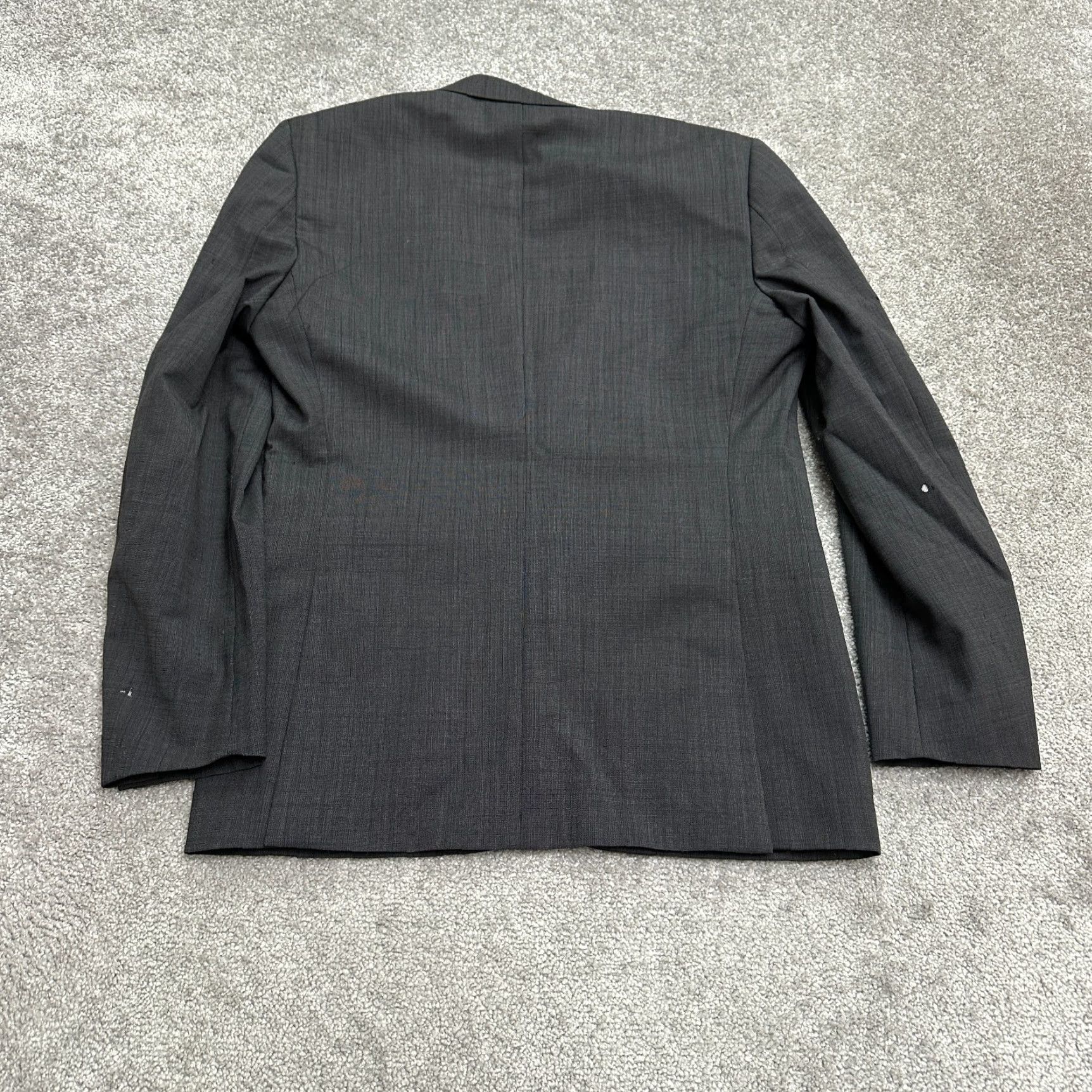 Banana Republic VINTAGE Bar III By Macy's Slim Fit Wool Suit Blazer Jacket Mens 40R Dark Gray Ventless Size 40R - 3 Thumbnail