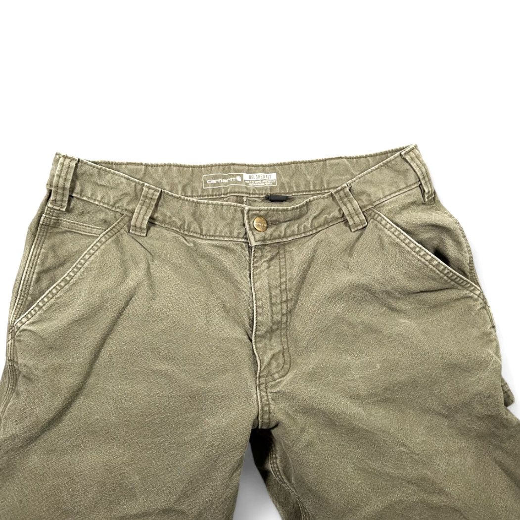 Carhartt Carhartt Pants Mens 34x31 Relaxed Carpenter Workwear Utility Flex Green Brown Canvas Straight 34x31 Mens Size US 34 / EU 50 - 3 Thumbnail