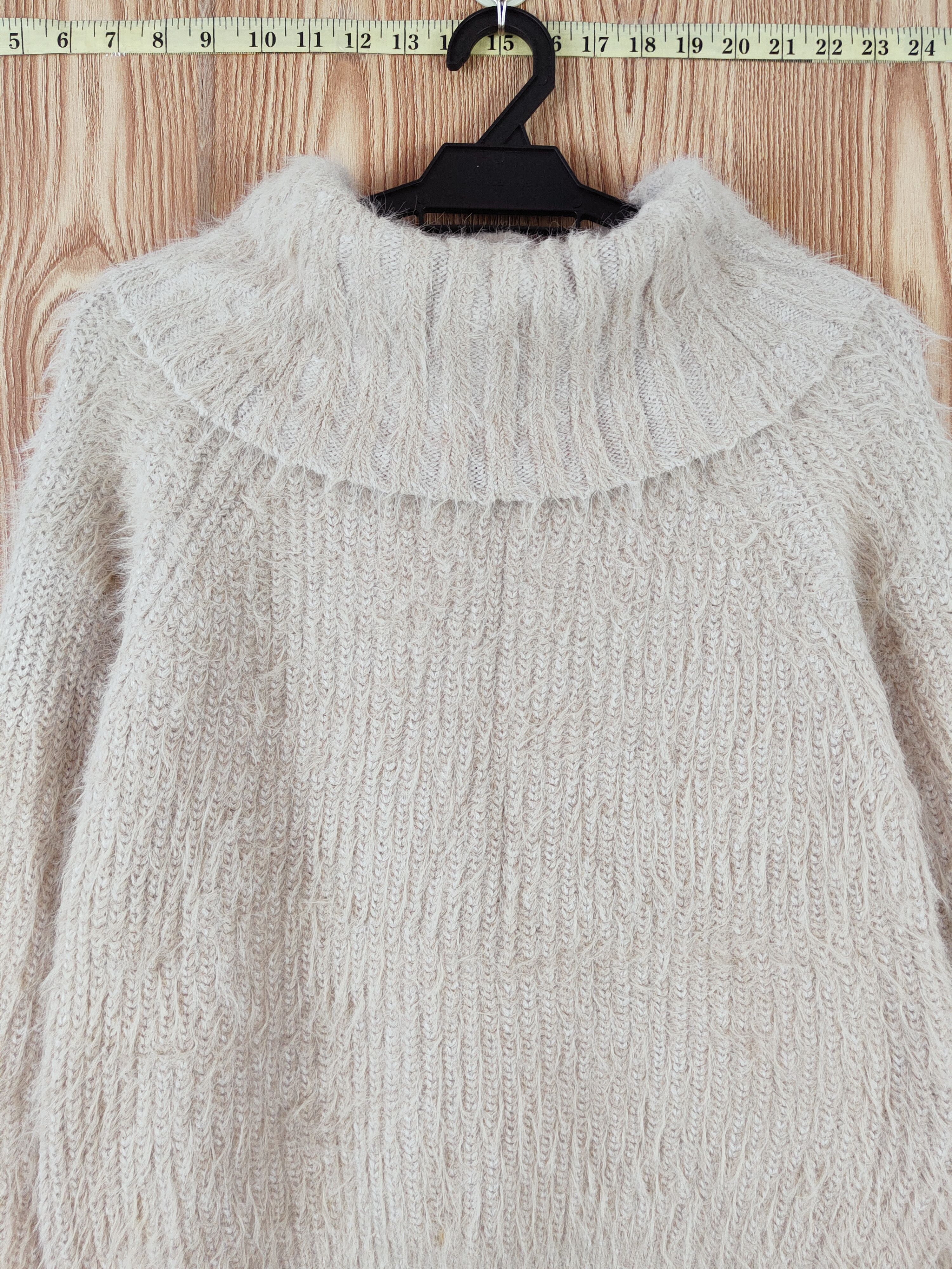 Homespun Knitwear RD Beige Shag Shaggy Fur Mohair Knitwear #W761 Size XS / US 0-2 / IT 36-38 - 2 Thumbnail
