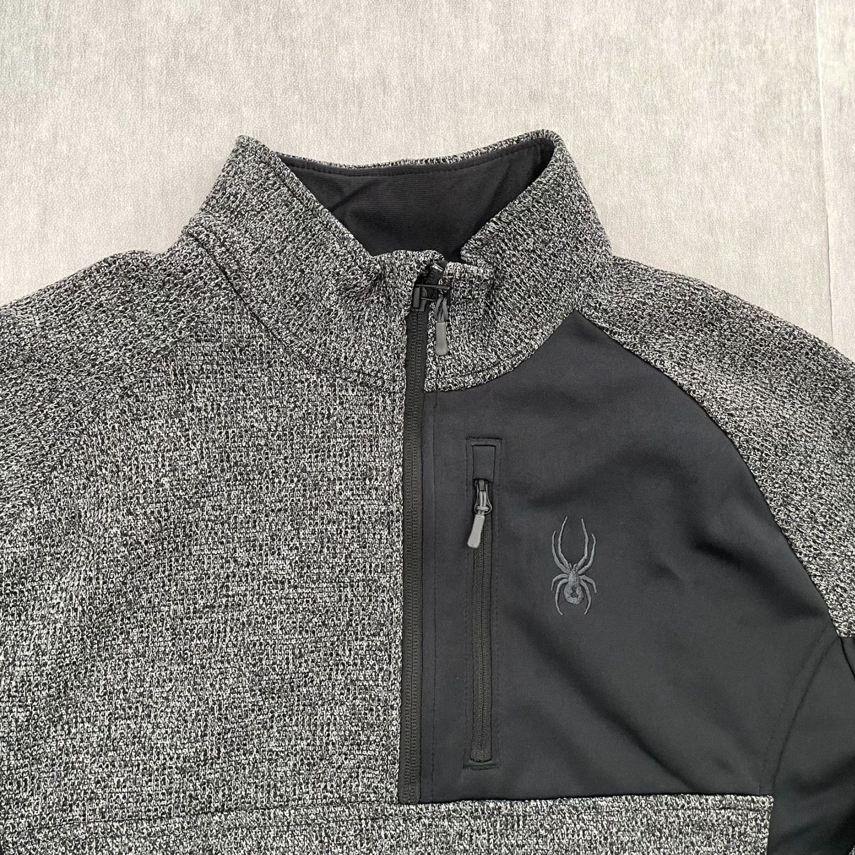 Spyder Spyder Jacket Adult Extra Large Black Gray 1/4 Zip Pullover Fleece Logo Mens XL Size US XL / EU 56 / 4 - 3 Thumbnail