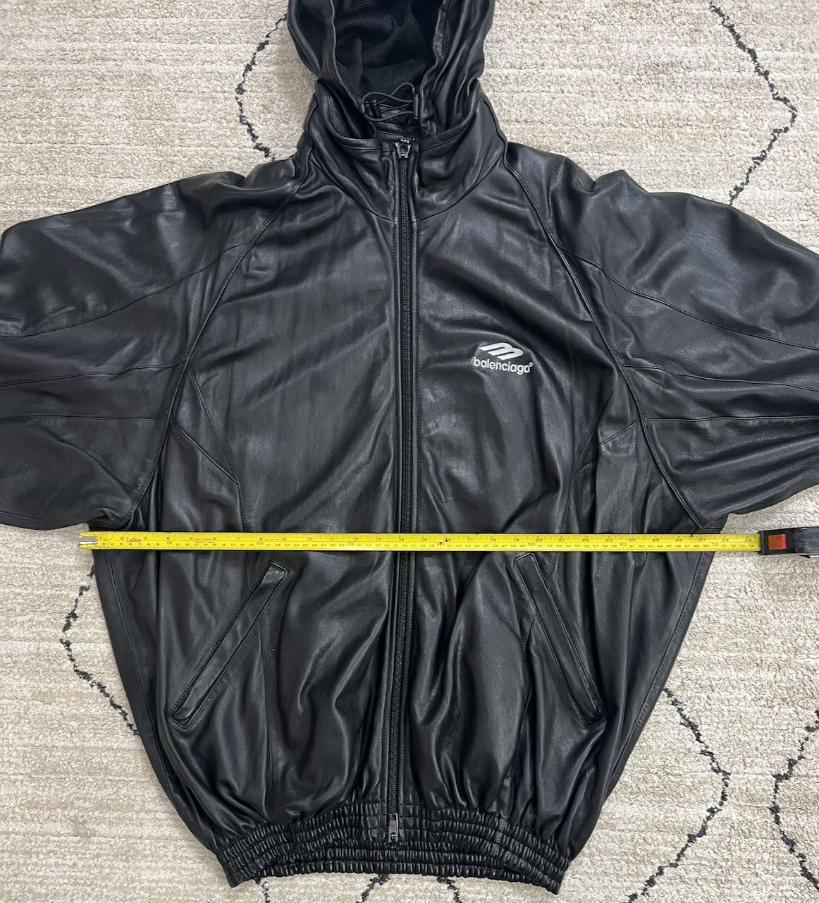Balenciaga BALENCIAGA B-Sporty Leather Bomber Jacket Size US XL / EU 56 / 4 - 7 Thumbnail