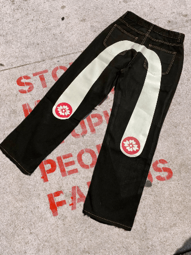 Japanese Brand × Vintage 90's LAGUNA BEACH CRAZY RETRO PUNK Y2K SKULL LOGO JEANS Size US 30 / EU 46 - 1 Thumbnail