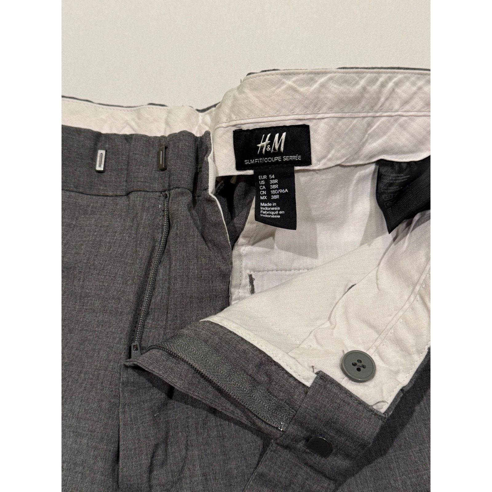 H&M H&M Dress Pants Men's Gray Slim Fit Straight Leg 38 x 32 Size US 38 / EU 54 - 6 Thumbnail