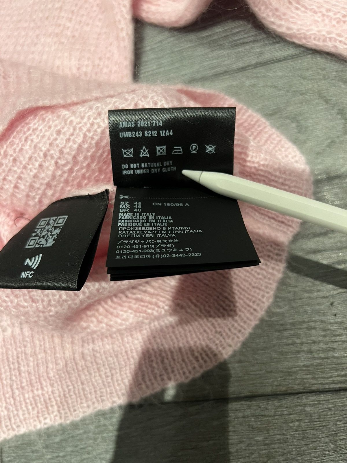 Prada Prada Crew Neck Mohair Blend Pink Sweater Size US M / EU 48-50 / 2 - 9 Thumbnail