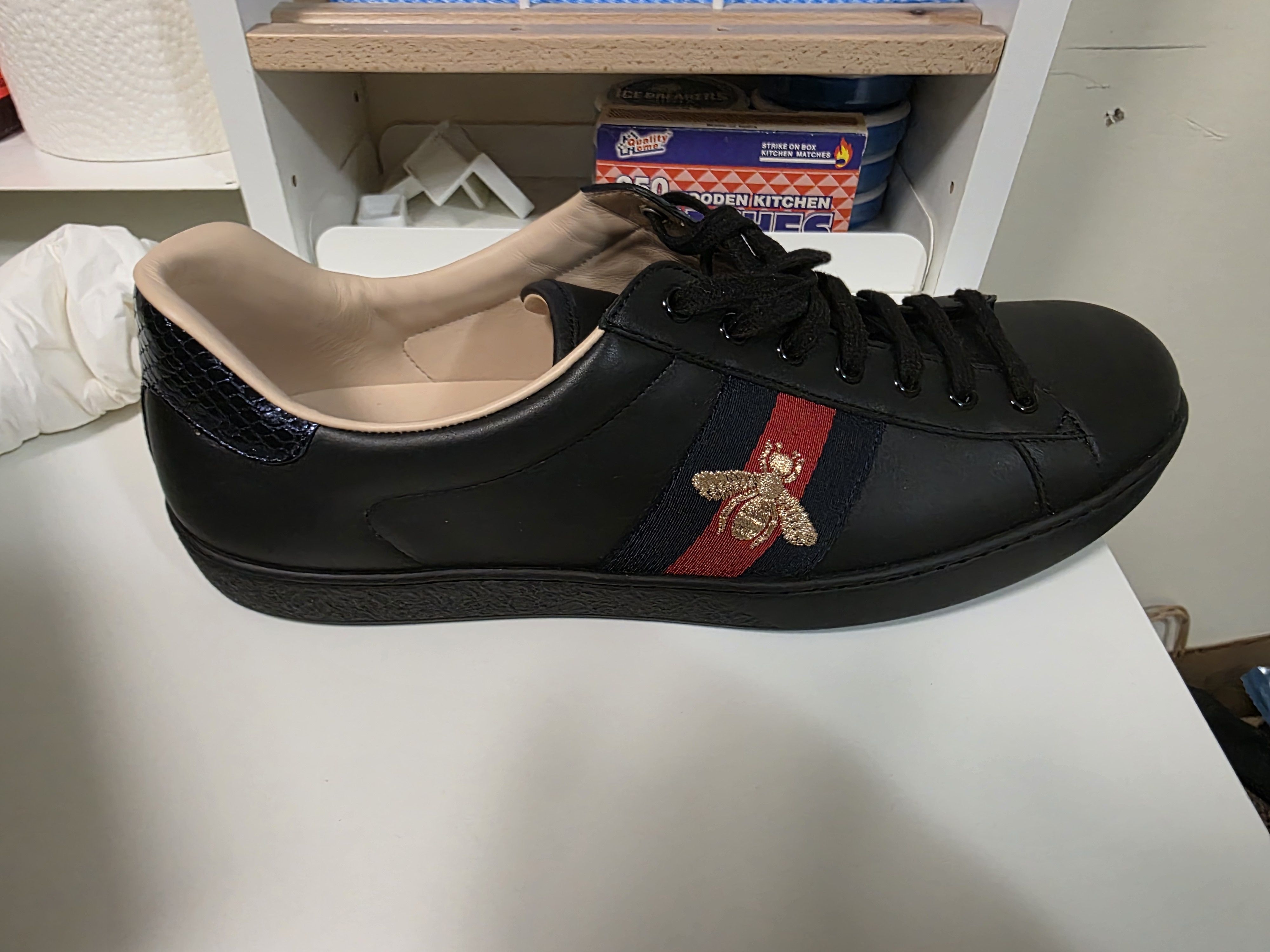 Gucci Ace Embroidered 'Black Bee' Size US 14 / EU 47 - 1 Thumbnail
