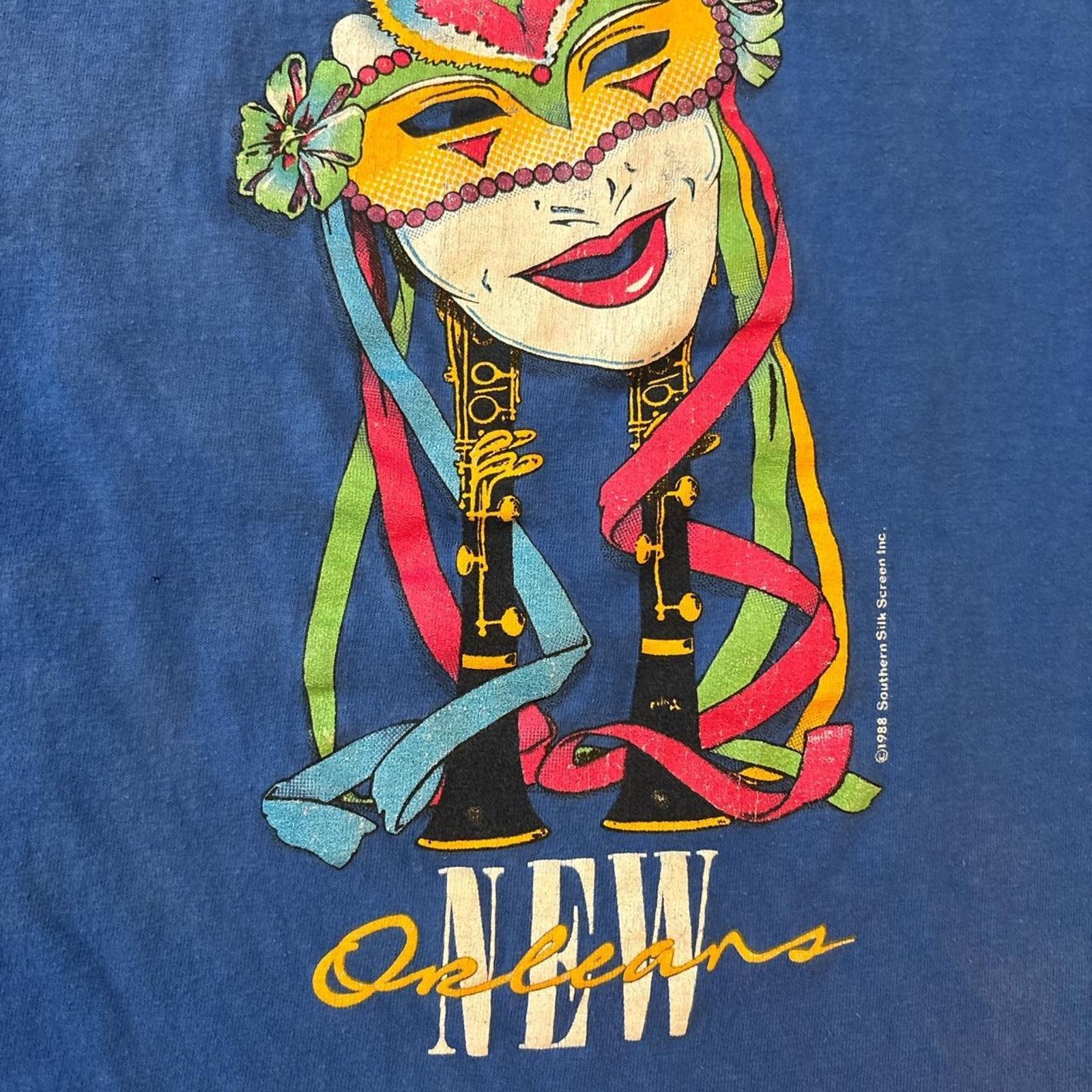 Other Blue 80s Vintage New Orleans Graphic Tee Size US XL / EU 56 / 4 - 3 Thumbnail