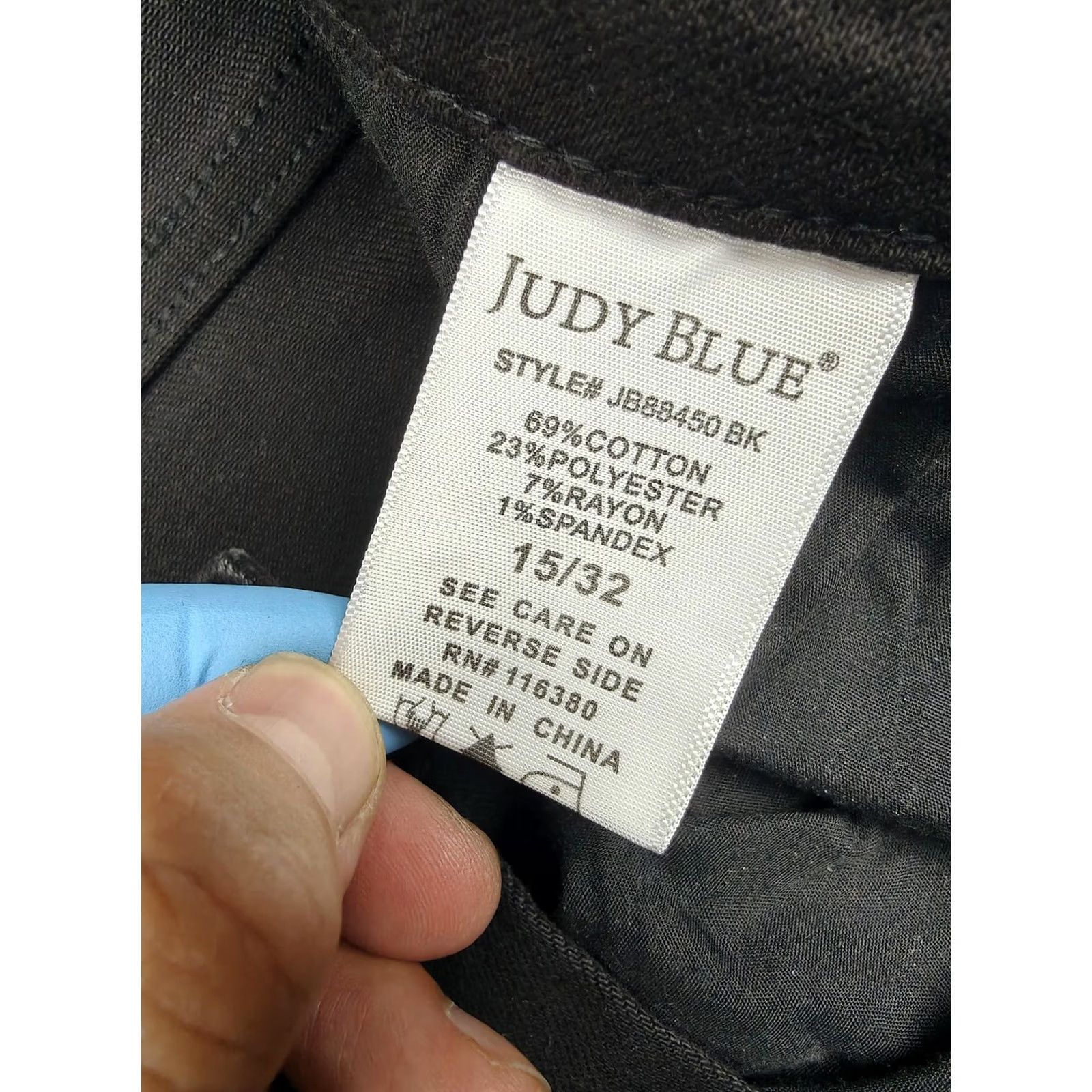 Denime Judy Blue Jeans Womens 15/32 Black Charcoal Wash Skinny Slim Stretch Denim Jeans Size 36" / US 14 / IT 50 - 7 Thumbnail