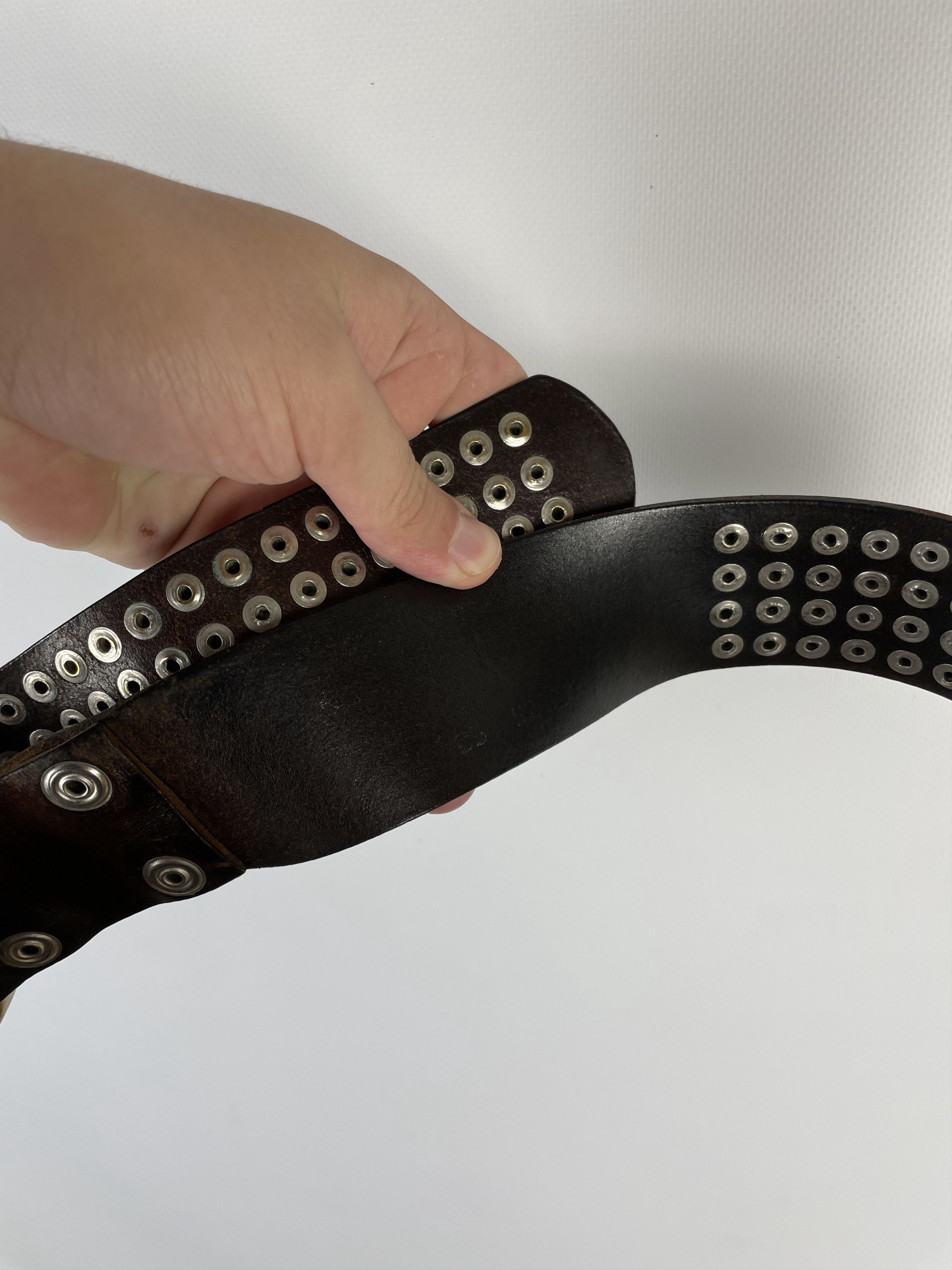 Japanese Brand × Vintage Vintage Leather belt Avant Garde Style Y2k Size ONE SIZE - 7 Thumbnail