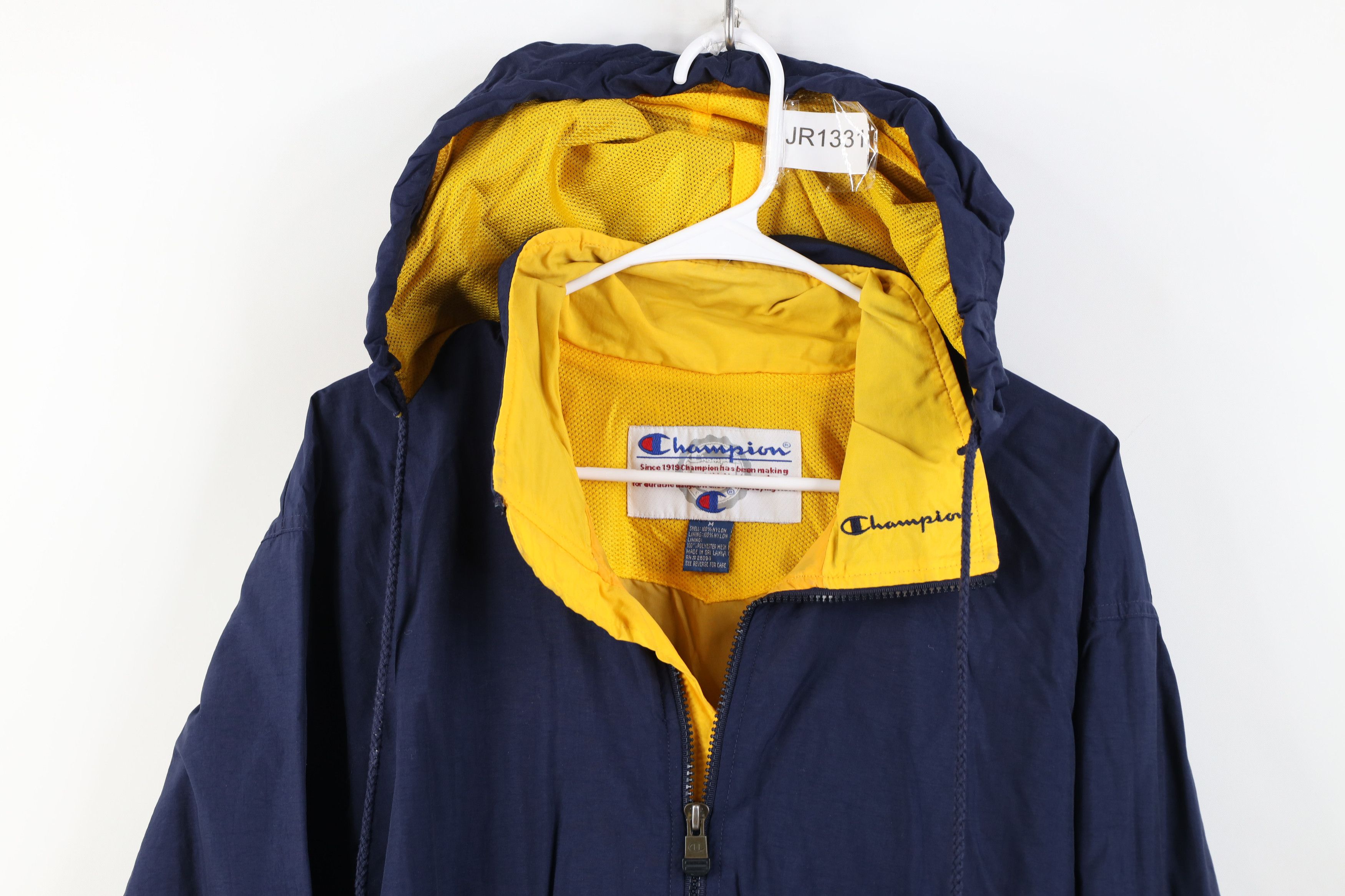 Champion Vintage 90s Champion Hooded Windbreaker Parka Jacket Blue Size US M / EU 48-50 / 2 - 2 Thumbnail