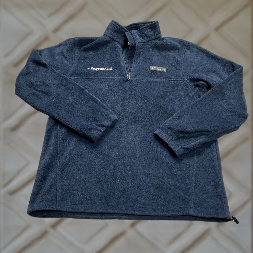 Vintage Columbia Jacket Mens Large Dark Blue Zip Up Fleece Stand-Up Collar Outdoor Size US L / EU 52-54 / 3 - 1 Thumbnail