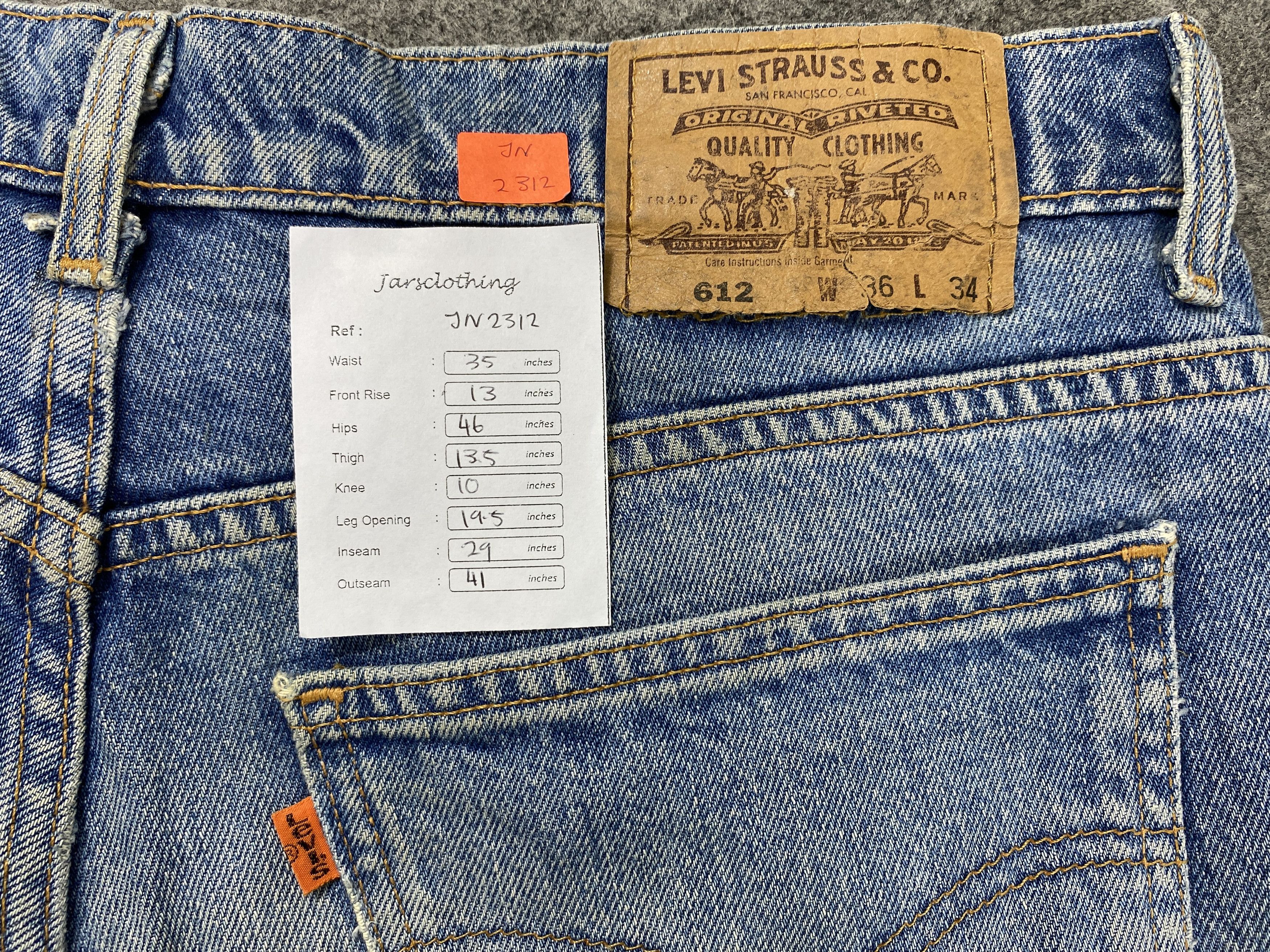 Levi's Distressed Blue Vintage Levi's 612 Orange Tab 35x29 -JN2312 Size US 35 - 8 Thumbnail