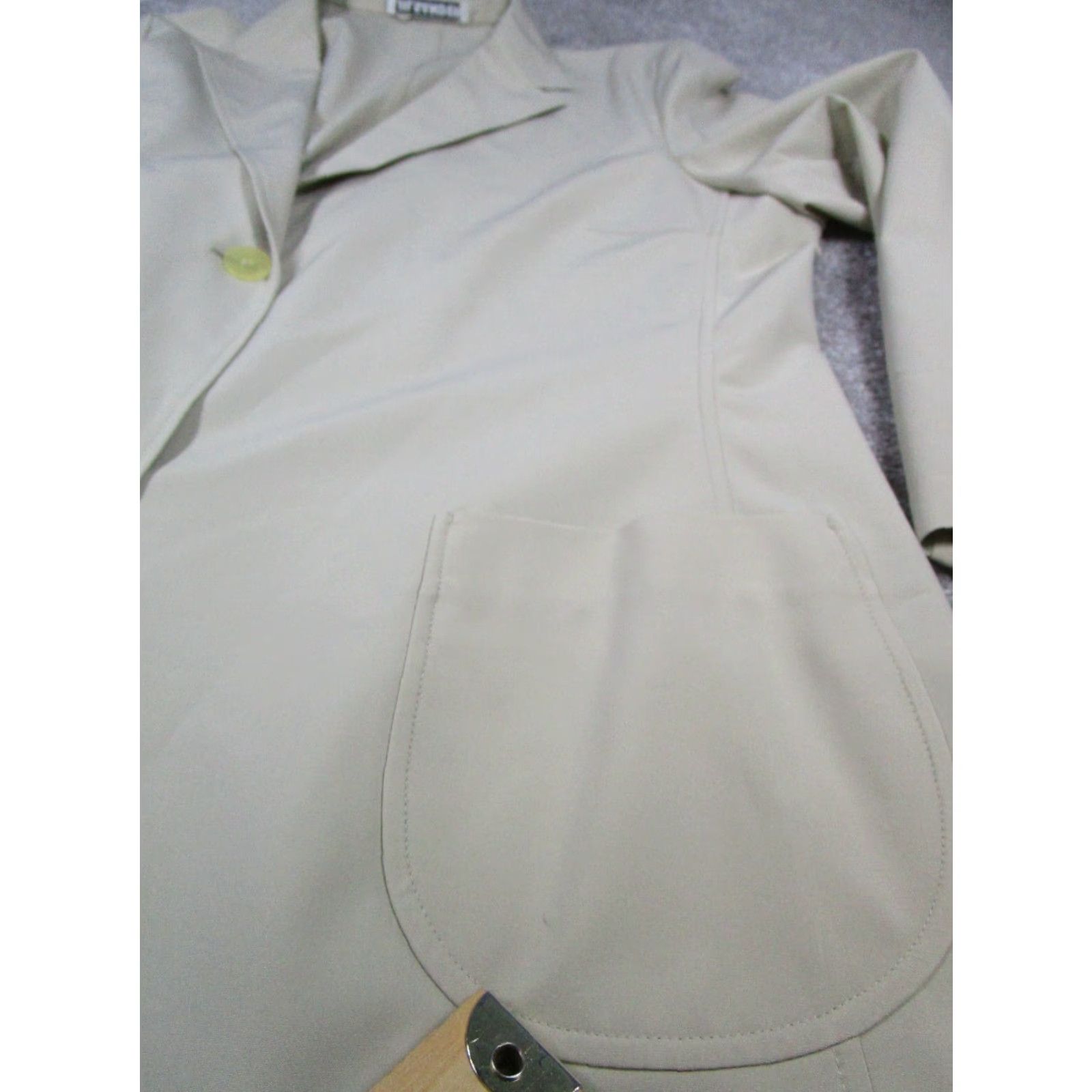 Jil Sander Jil Sander Jacket Womens Large Beige Polyester Solid Mid-Length Long Sleeve Button Closure Regular Fit Women Mens Girls Size L / US 10 / IT 46 - 4 Thumbnail