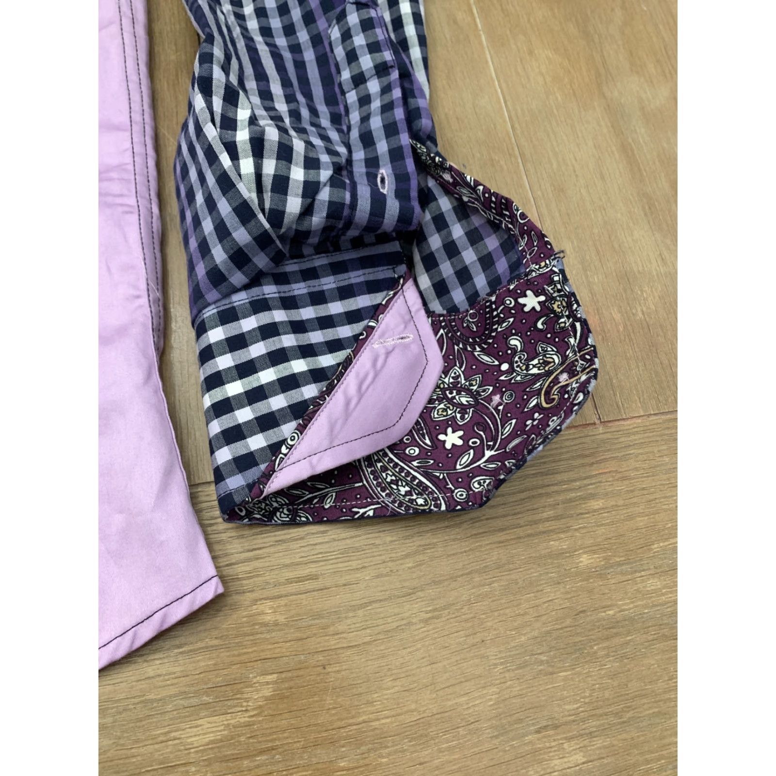 Vintage VINTAGE Vassari Los Angeles Button-Down Shirt M Purple Plaid Paisley Long Sleeve Mens Size M Size US M / EU 48-50 / 2 - 4 Thumbnail
