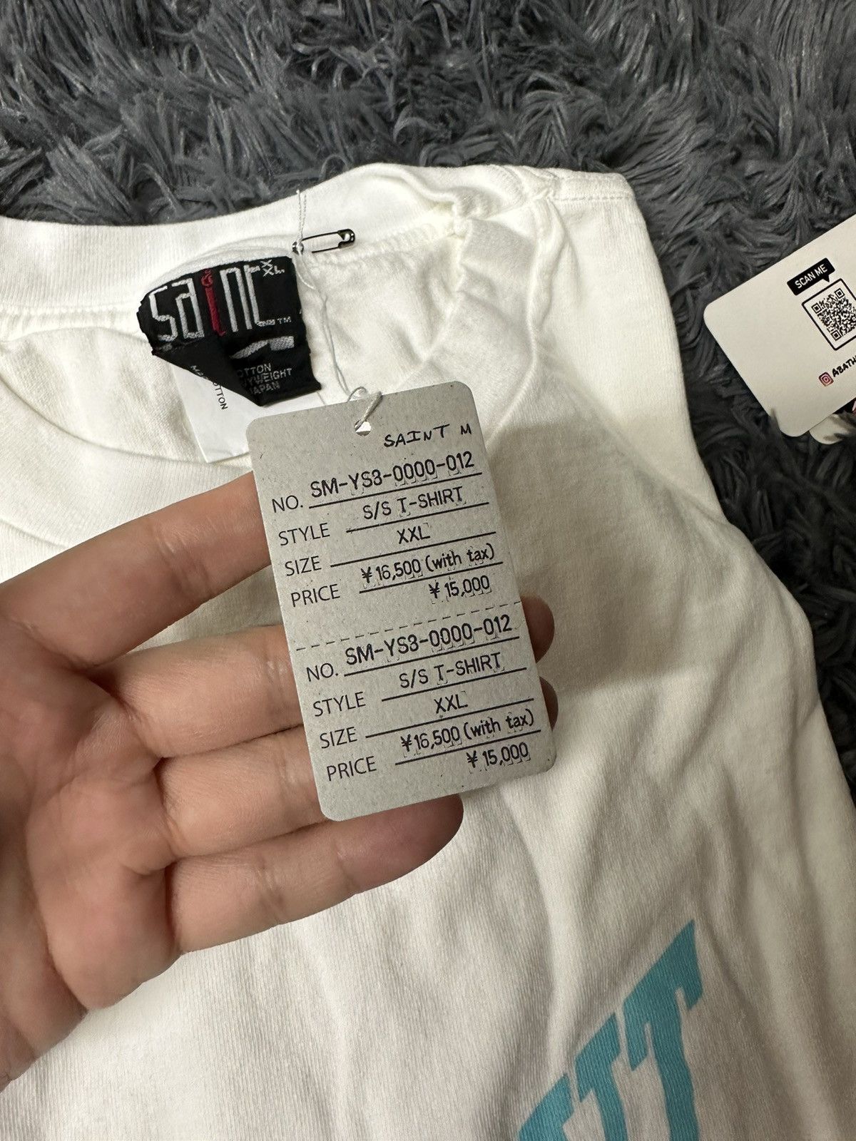 Saint Michael SAINT Mxxxxxx Logo Tee White/Blue (Ribon Tee) Size US XXL / EU 58 / 5 - 4 Thumbnail