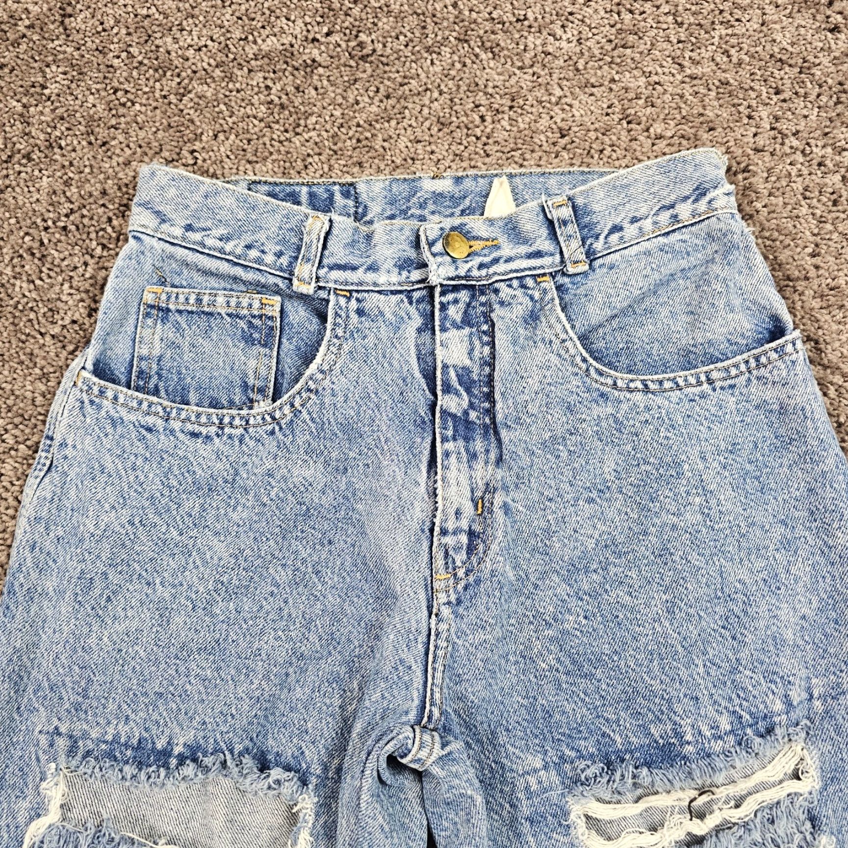 Vintage VINTAGE Kozmic Bluez High Rise Distressed Tapered Jeans Womens 29x28 Blue 90s Size 29" - 3 Thumbnail