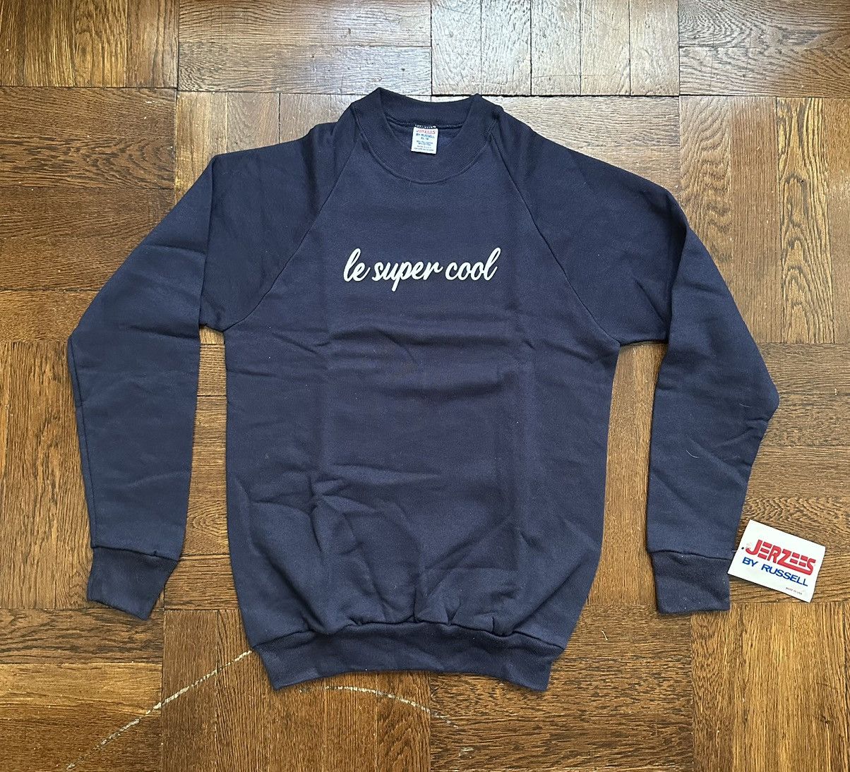 Russell Athletic Vintage Jerzees Raglan Sweatshirt with Le Super Cool Print Size M / US 6-8 / IT 42-44 - 2 Thumbnail