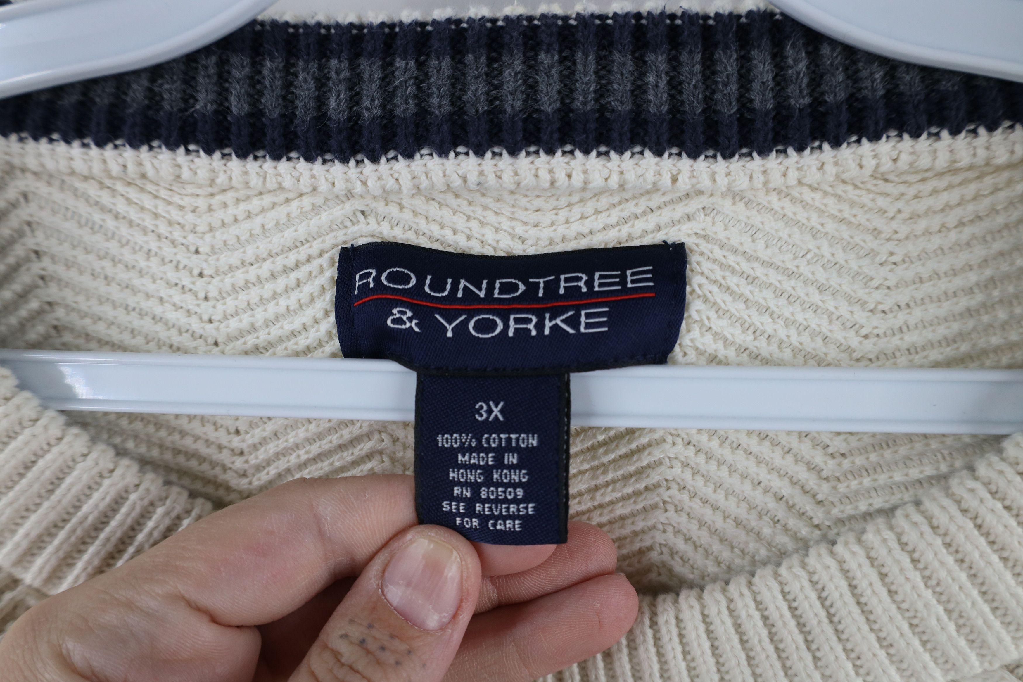 Vintage Vintage 90s Streetwear Heavyweight Herringbone Knit Sweater Size US XXL / EU 58 / 5 - 4 Thumbnail