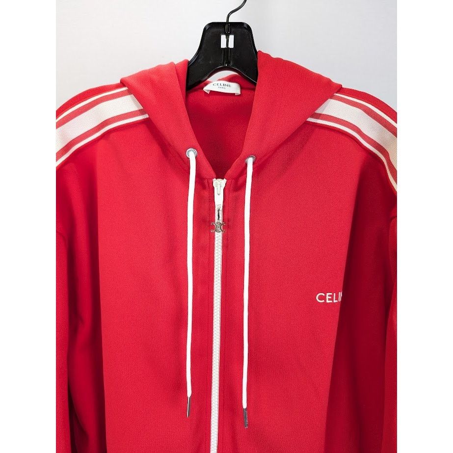 Celine o1rshd1 Zip Hoodie in Red Size US M / EU 48-50 / 2 - 3 Thumbnail