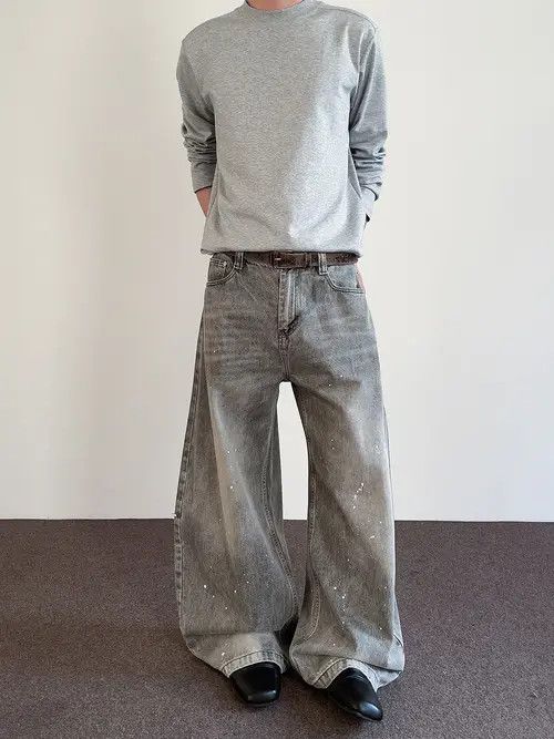 VIBE Wide Leg Baggy Jeans with Paint Splatter Detail Size US 30 / EU 46 - 2 Thumbnail