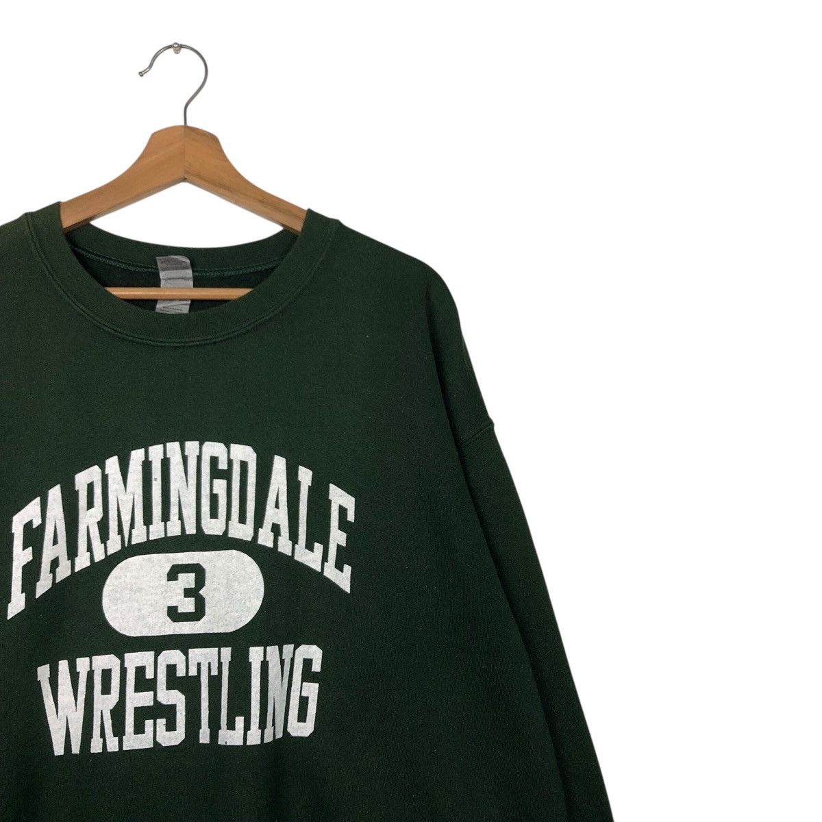 Japanese Brand × Vintage 📌Rich Green Vintage Sweatshirt Farmingdale Wrestling Size US L / EU 52-54 / 3 - 7 Thumbnail