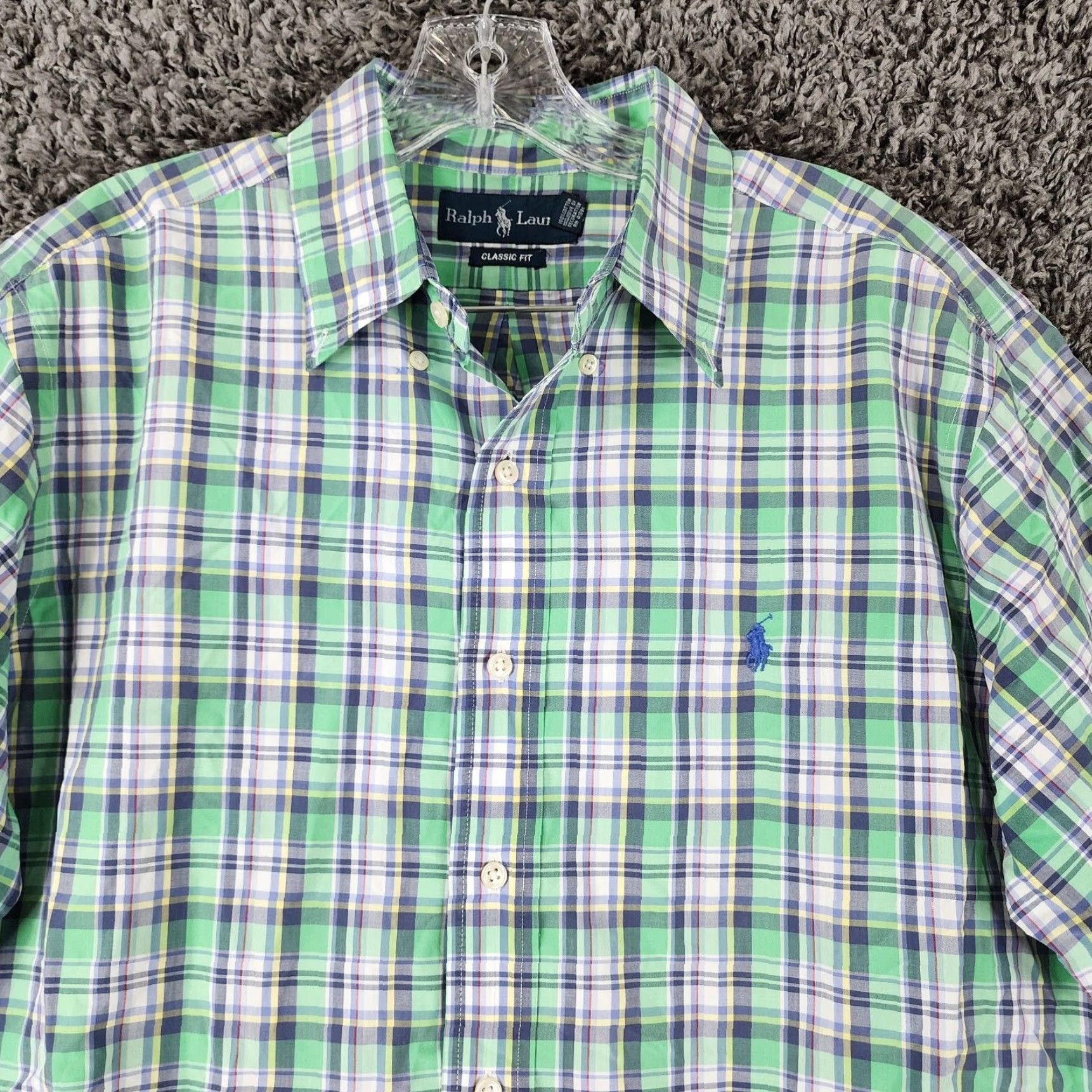 Ralph Lauren RALPH LAUREN Green Plaid Classic Fit Button-Up Shirt Adult L Mens Size US 33 - 4 Thumbnail