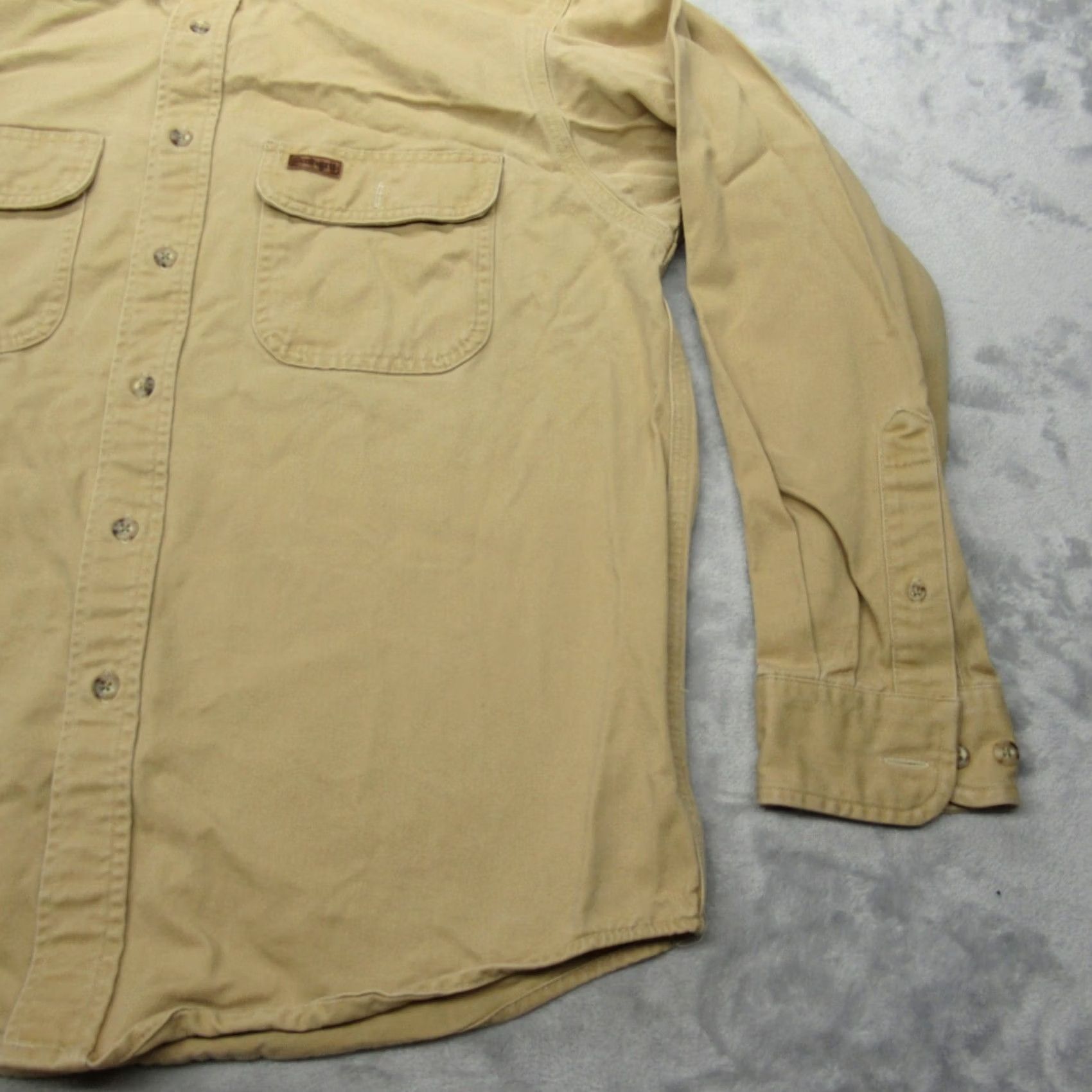 Carhartt Carhartt Shirt Mens Medium Beige Canvas Heavyweight Work Relaxed Button-Up Long Sleeve Beige Mens Button-Down Collared Canvas Shirt and Work Shirt Size US M / EU 48-50 / 2 - 6 Thumbnail