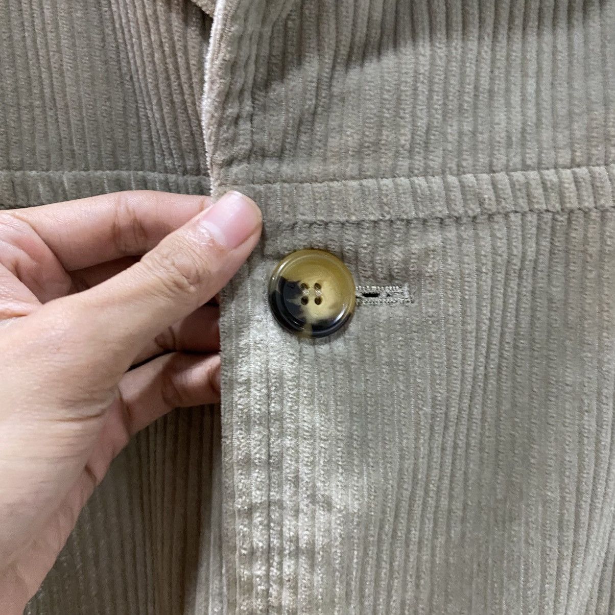 Burberry × Vintage VTG Burberry London Corduroy Open Collar Button Coat Jackets Size US XL / EU 56 / 4 - 10 Thumbnail