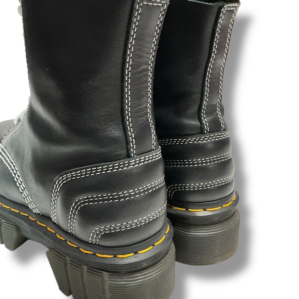 Dr. Martens Dr. Martens Audrick White Stitch Leather Platform Boots Size US 6 / IT 36 - 9 Thumbnail