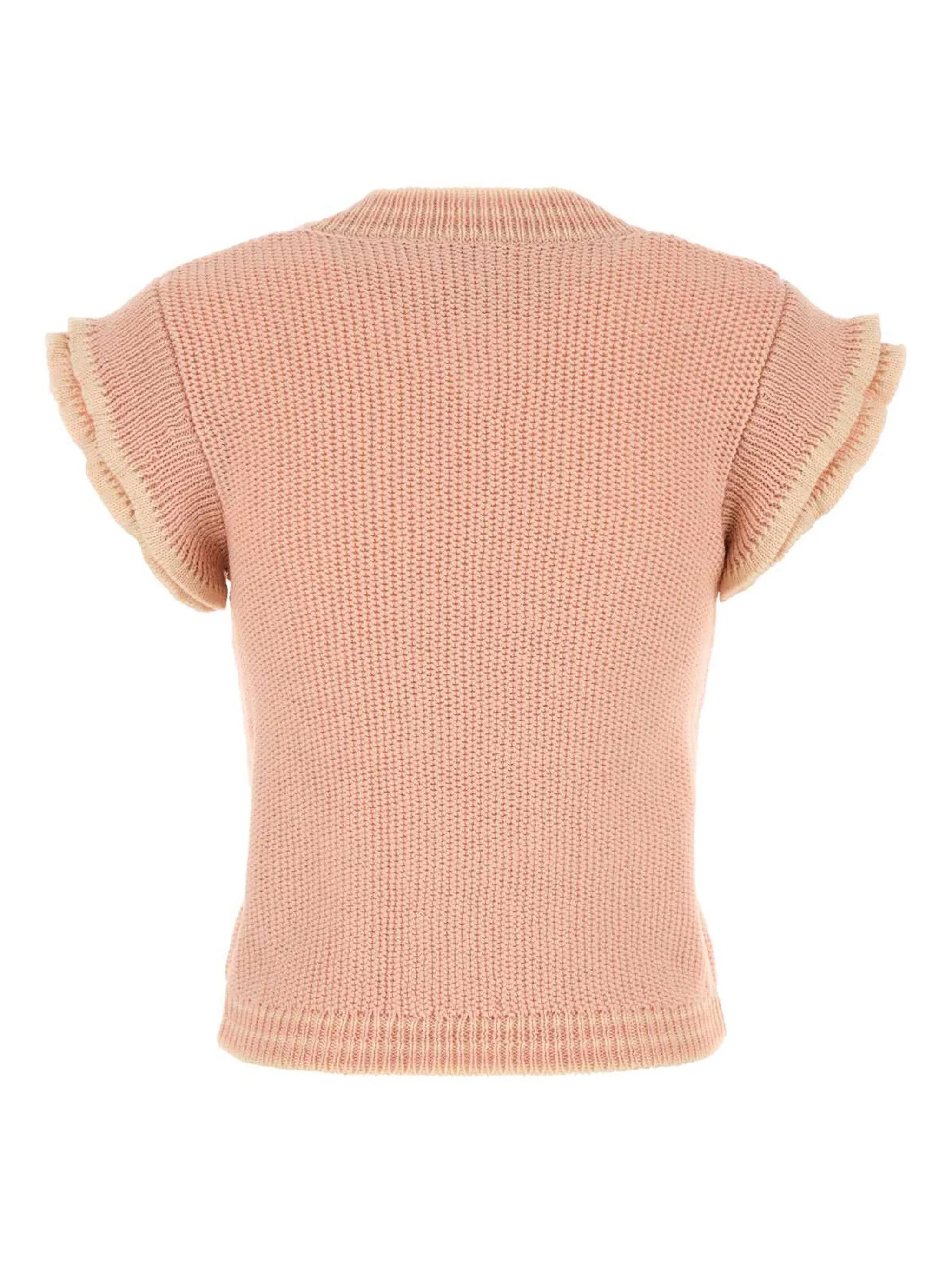 Chloe o1s22i1n0425 Knitted Ruffle Vest in Pink Size S / US 4 / IT 40 - 2 Thumbnail