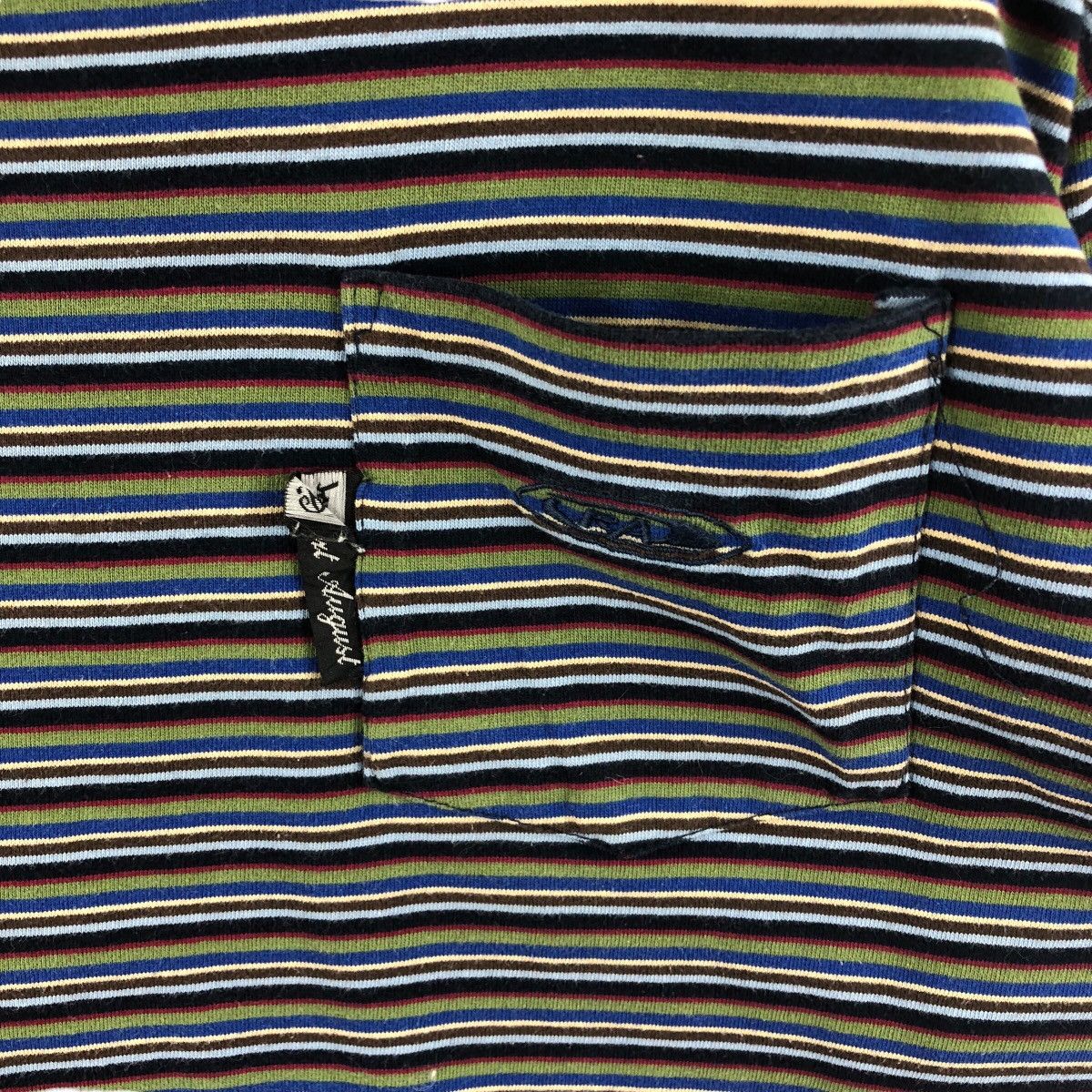 Vintage Pick!! Vtg 90's ROBERT AUGUST Surfing Stripe Pocket Tshirt Size US L / EU 52-54 / 3 - 9 Thumbnail