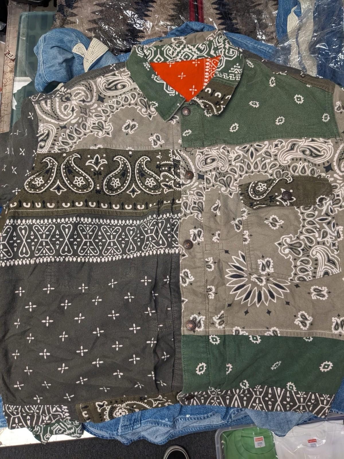 Kapital Kapital Flannel Reversible Bandana 1st Jacket Khaki Size 5 Size US XXL / EU 58 / 5 - 7 Thumbnail