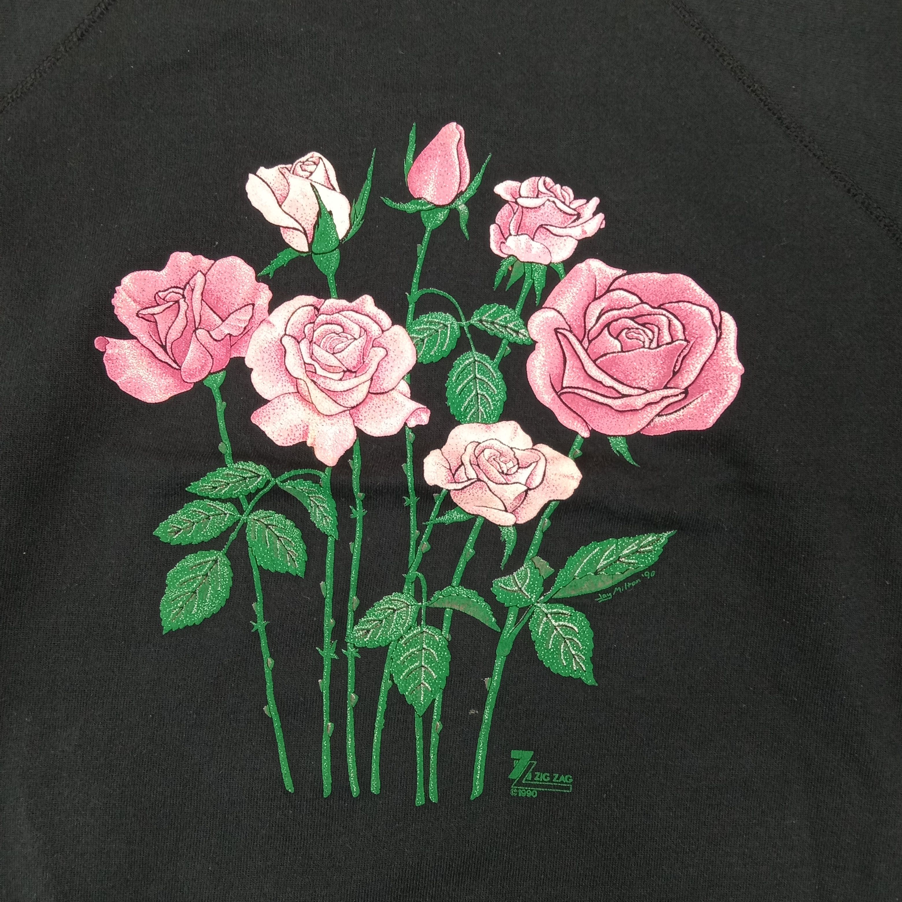 Vintage Vintage Flower Zig Zag American Preppy Style Sweatshirt Size US L / EU 52-54 / 3 - 2 Thumbnail