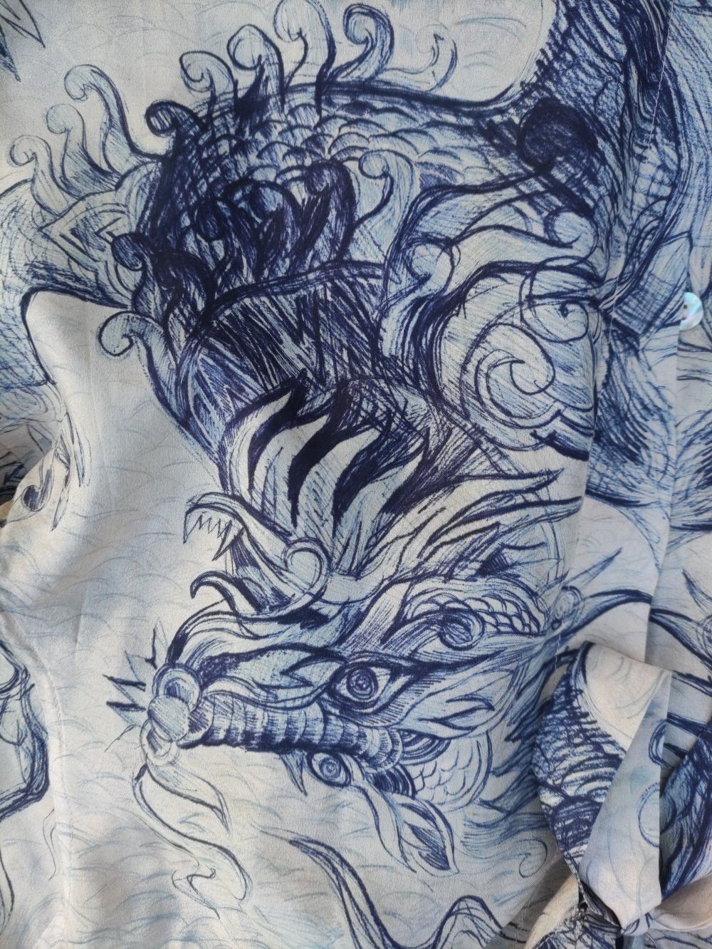Jean Paul Gaultier Jean Paul Gaultier Silk Dragon Kardashian Tattoo Top Blouse Size L / US 10 / IT 46 - 6 Thumbnail